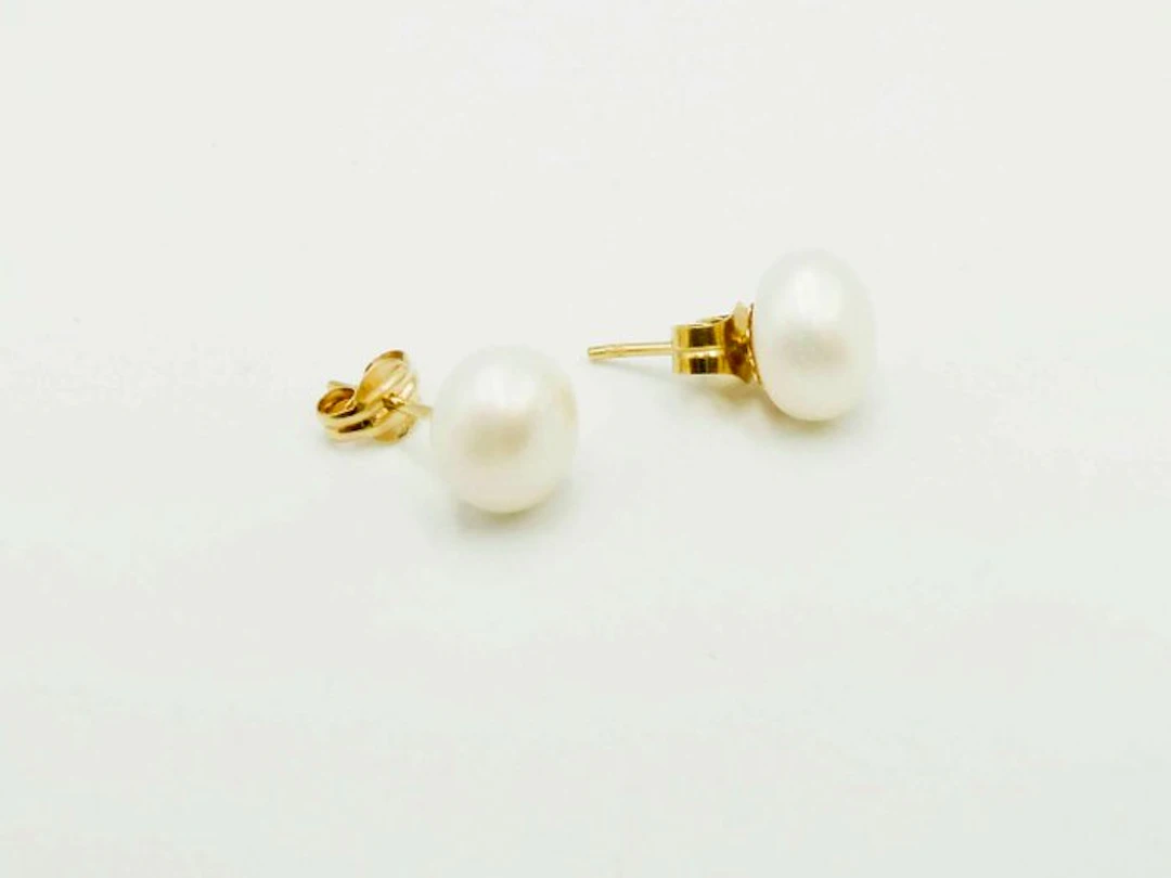 No reserve price - Earrings - 18 kt. Yellow gold Pearl