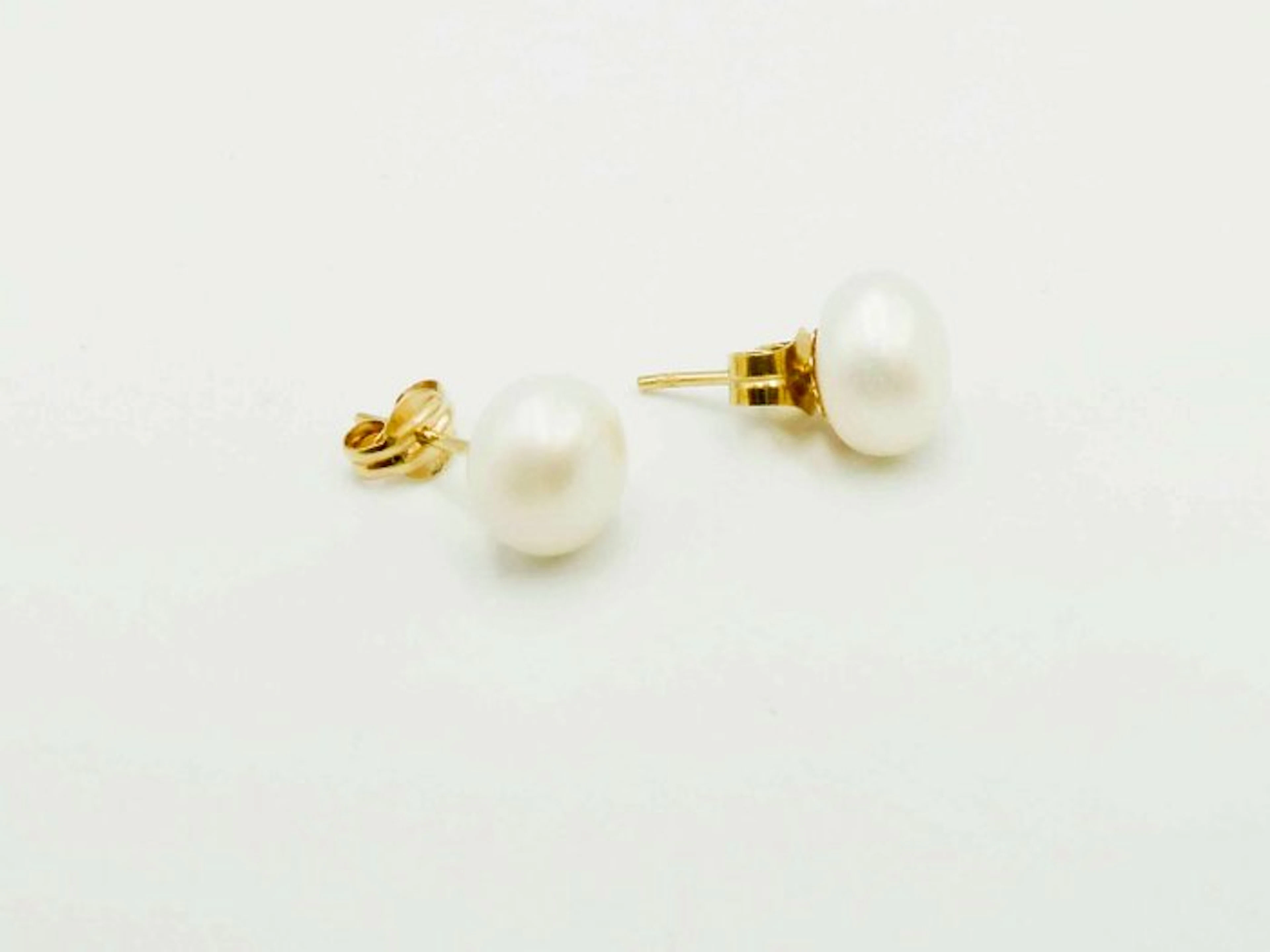 No reserve price - Earrings - 18 kt. Yellow gold Pearl