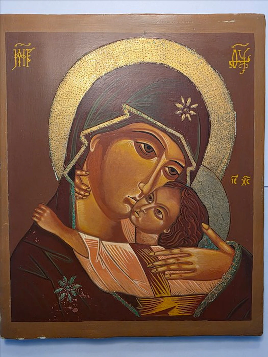 Icon - Mother of God - Wood - Hand-painted - 23.4 x 282 cm