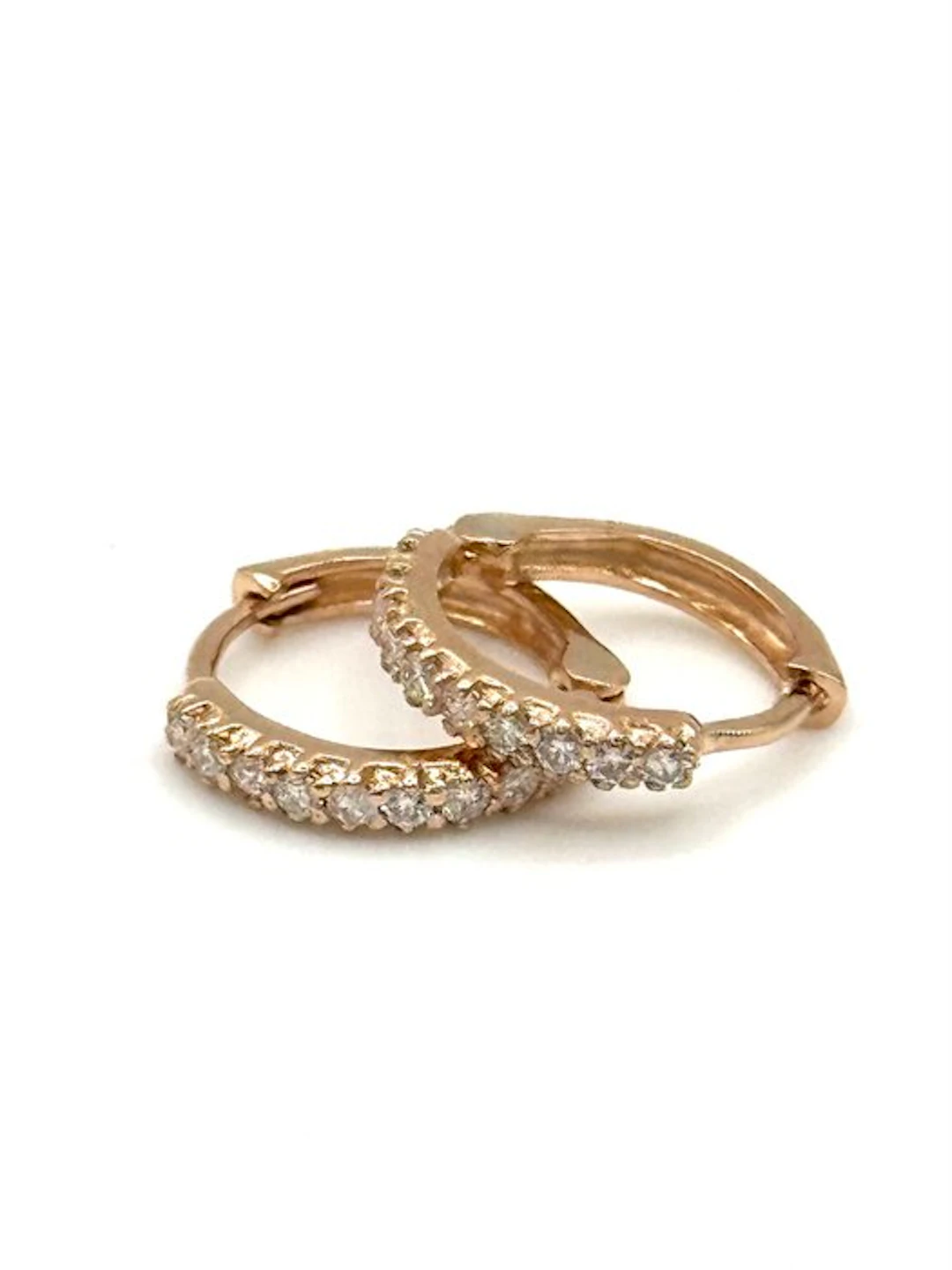 Huggie earrings - 18 kt. Rose gold - 0.30ct. tw. Diamond (Natural)