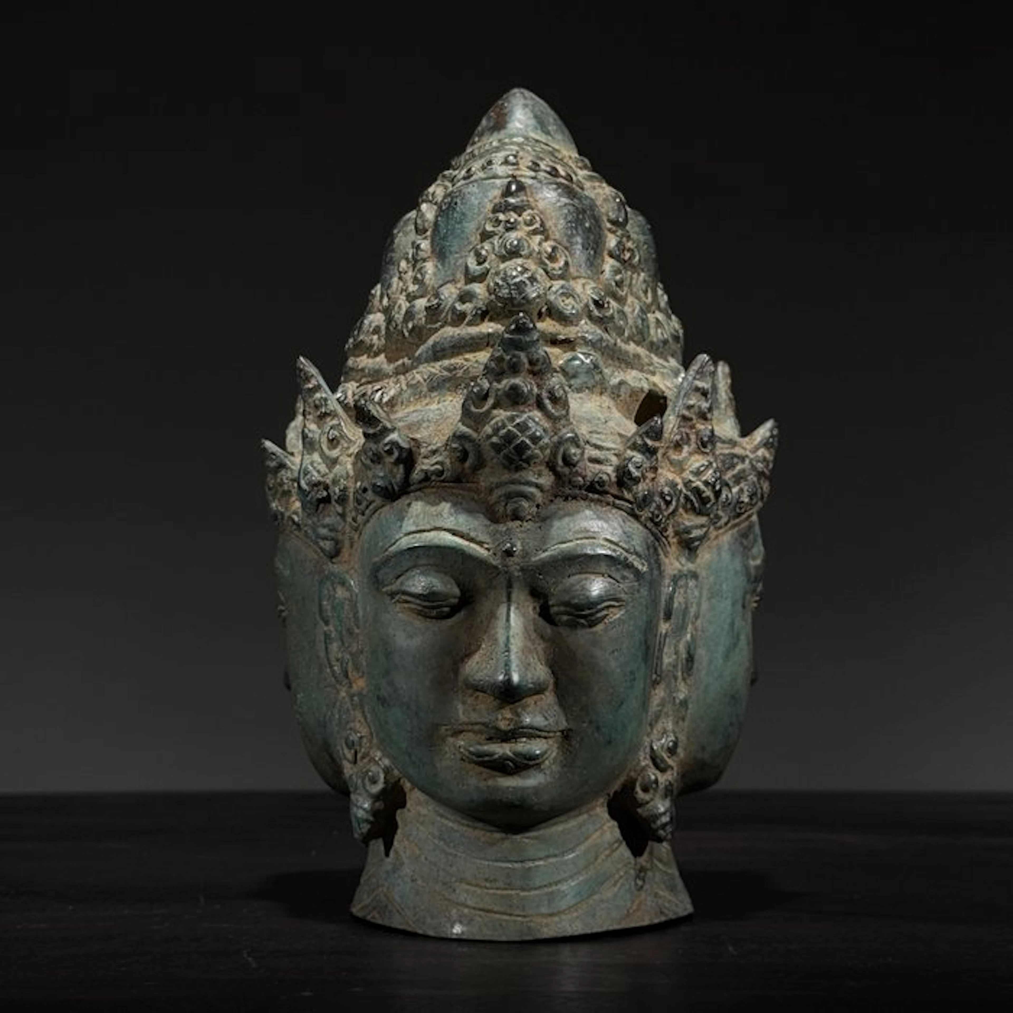 Sculpture, NO RESERVE PRICE - Three Faces, One Self - 22 cm - Bronze