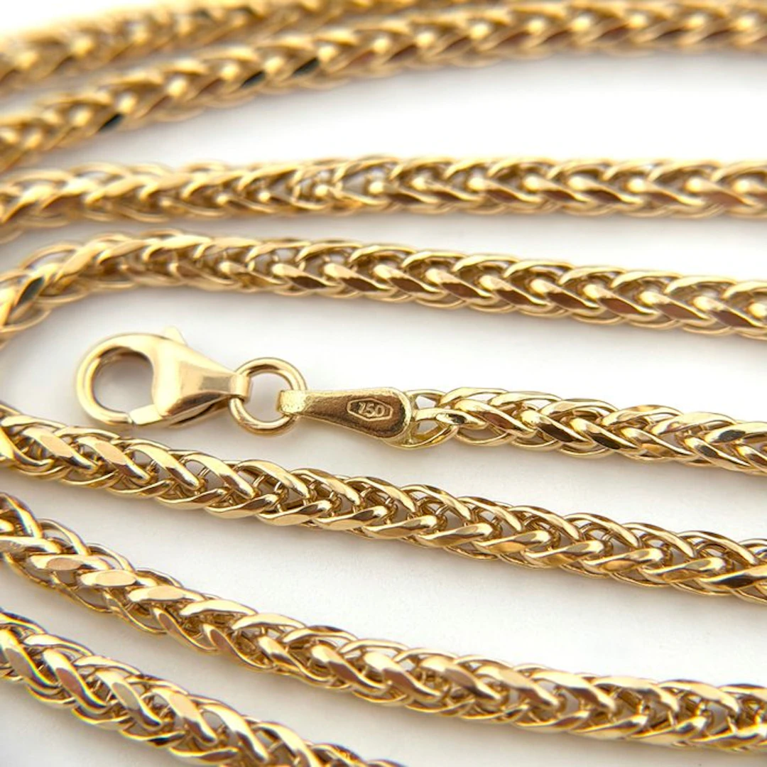 No reserve price - Necklace - 18 kt. Yellow gold - Spiga - 50 cm
