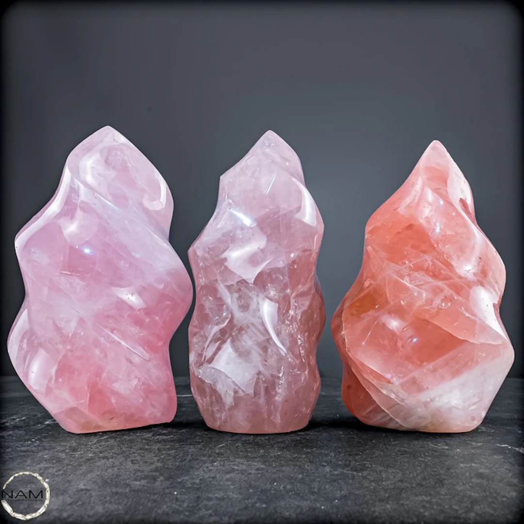 Rose Quartz Flame Set – Soft elegance in delicate pink tones.- 2536.11 g - (3)