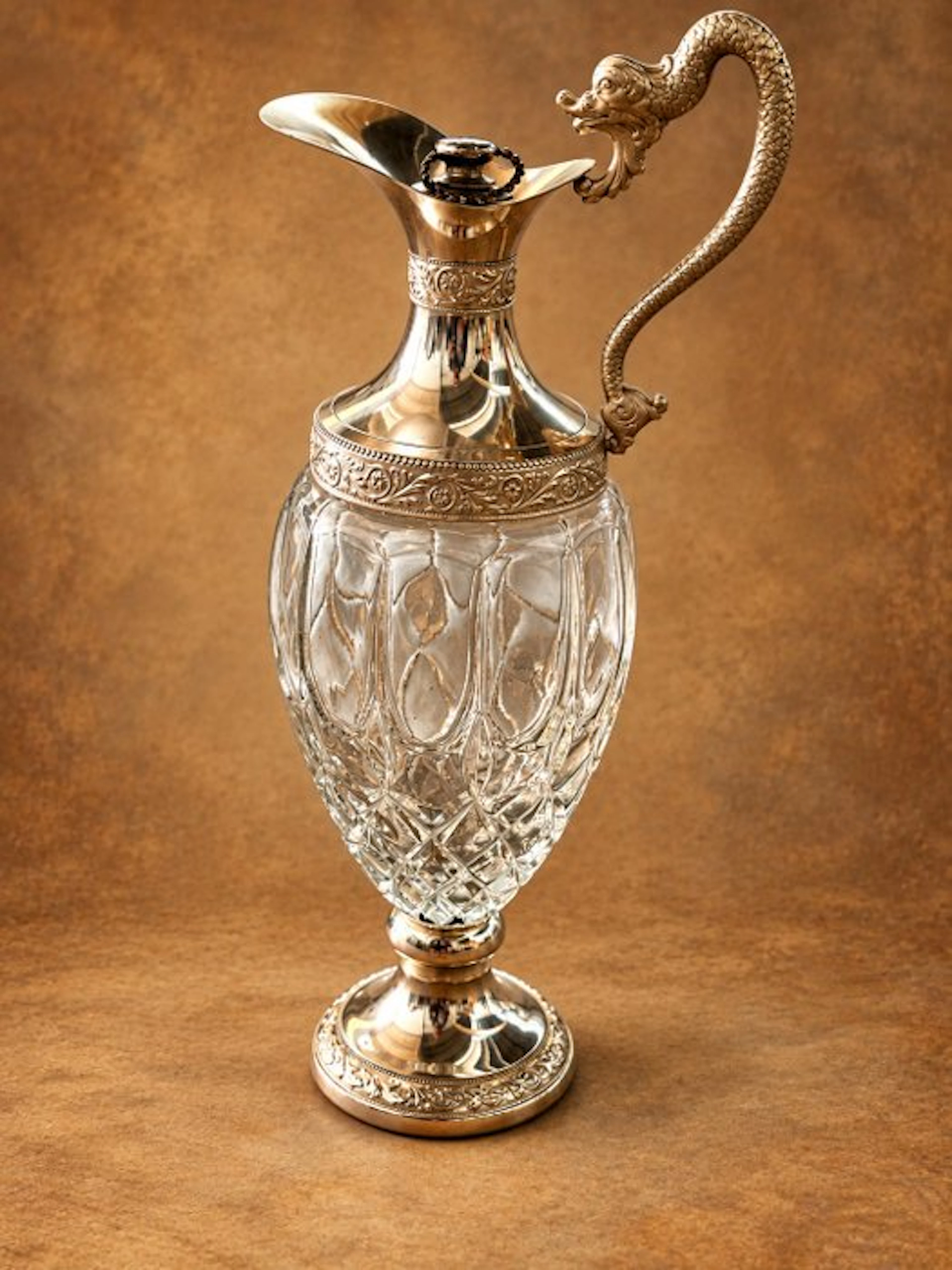 buton - Decanter - Glass, Silverplated - Decanter Vecchia Romagna