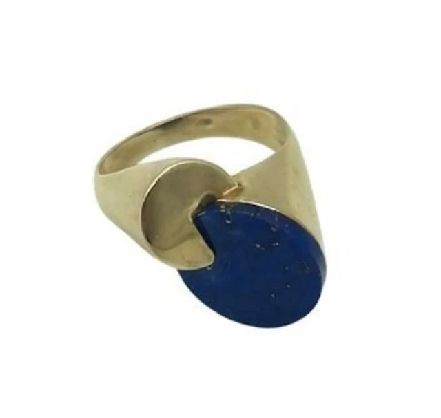 Ring - 14 kt. Yellow gold Lapis lazuli