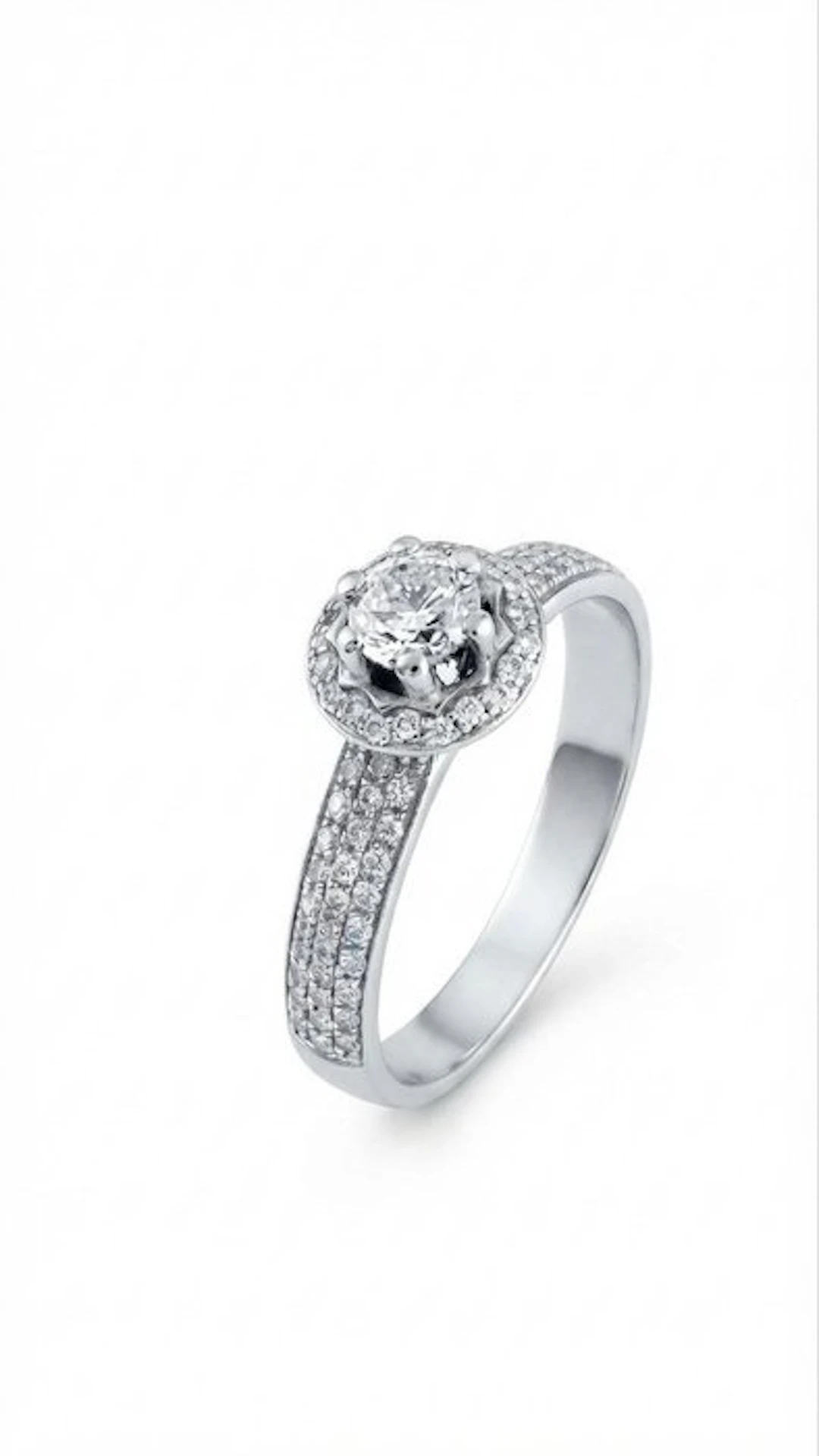 Ring - 18 kt. White gold - 1.39ct. tw. Diamond (Natural) - Made in Italy