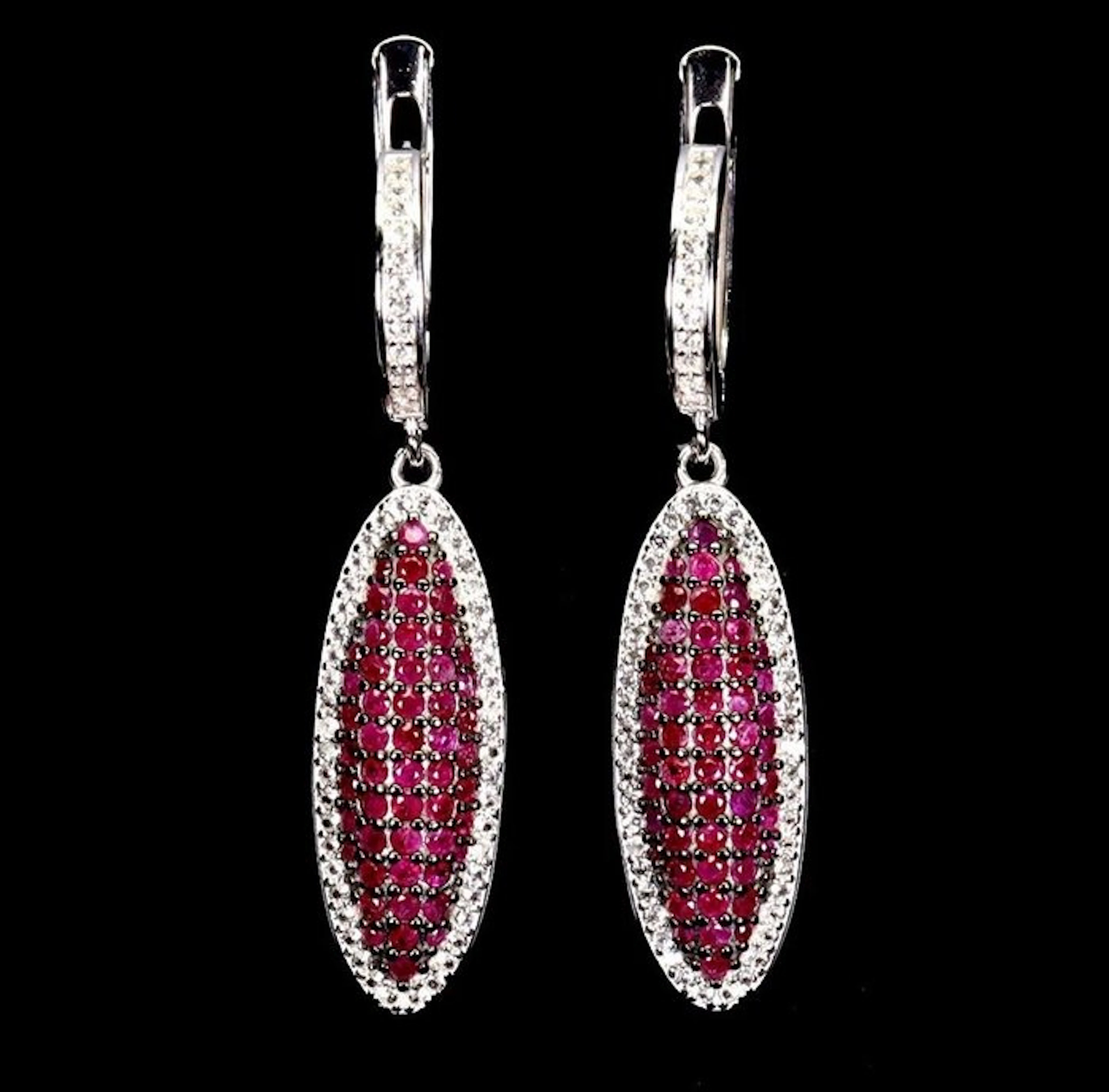 No reserve price - Earrings 14K White Gold Plated 925...