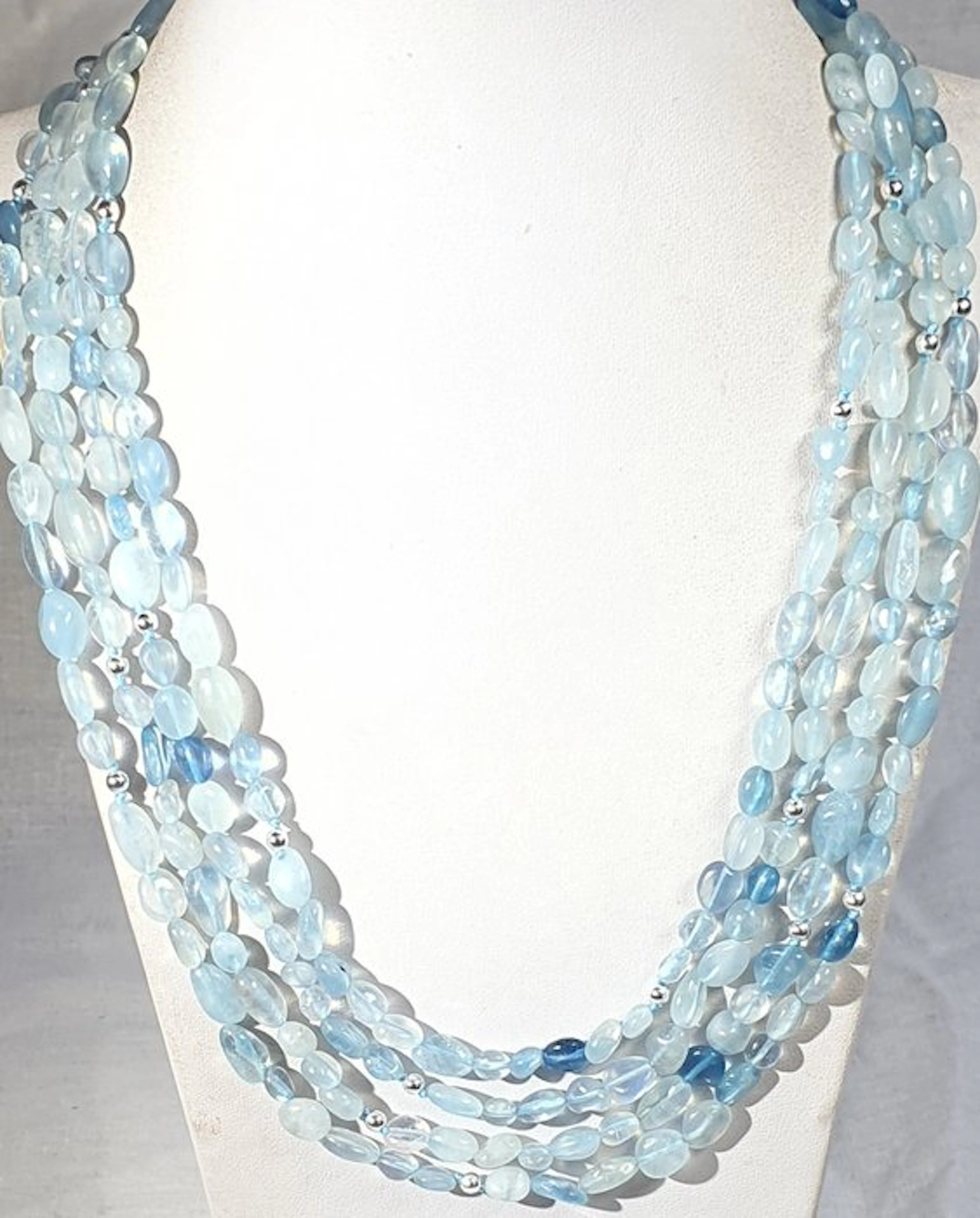 Aquamarine NATURAL - VERY LONG - Symbol of Protection...