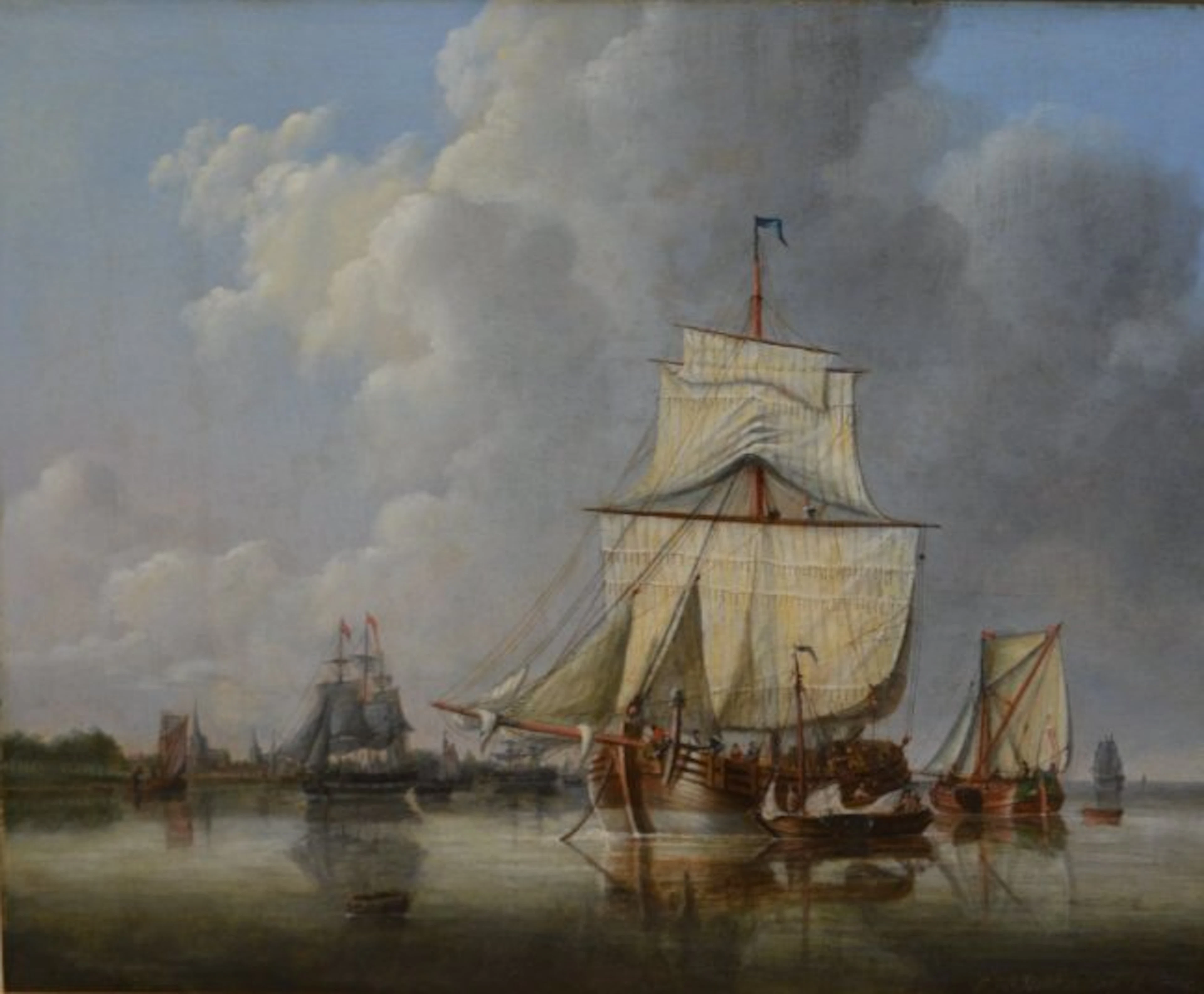 Jan Hendrik Boshamer (1775-1843) - Zeegezicht met schepen