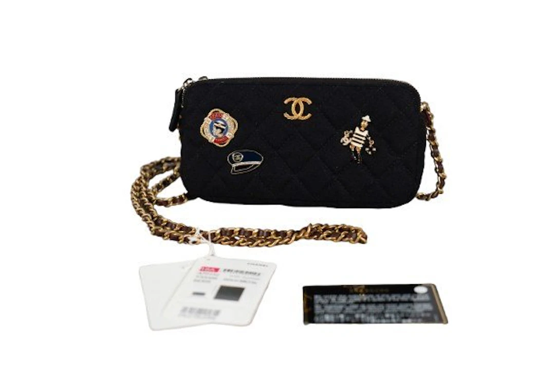 Chanel - Navy Double Zip Crossbody Pouch - Bag