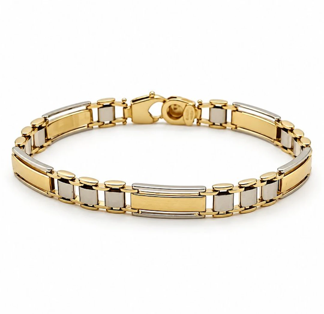 Bracelet - 18 kt. Yellow gold, White gold - Made in Italy - HandMade
