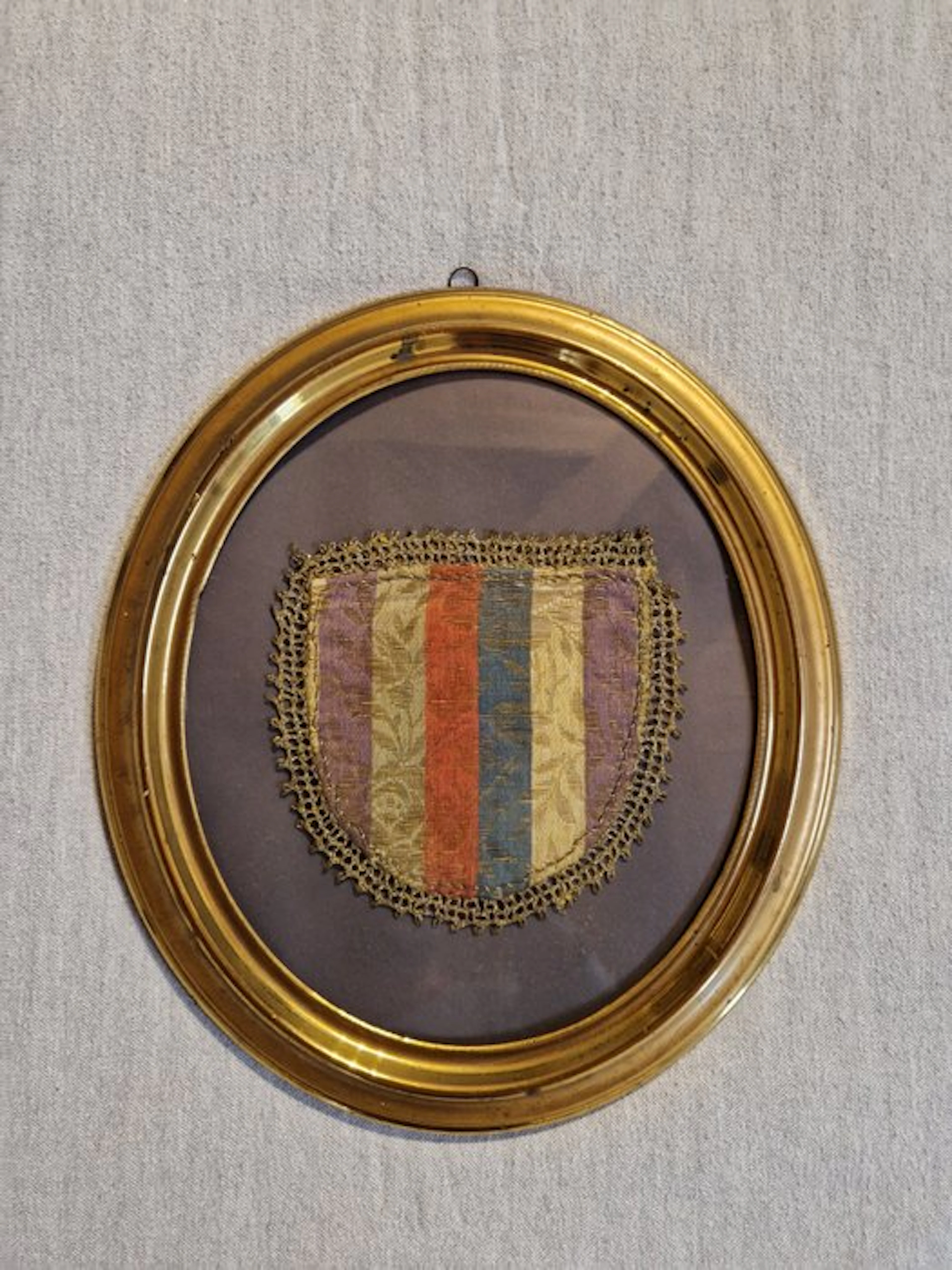 Textile - 35 cm - 31 cm - silk textile fragment
