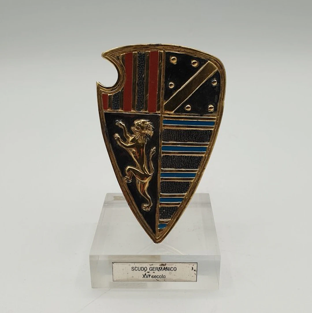Etruria Firenze - Scudo Germanico in Argento 800 Vermeil...