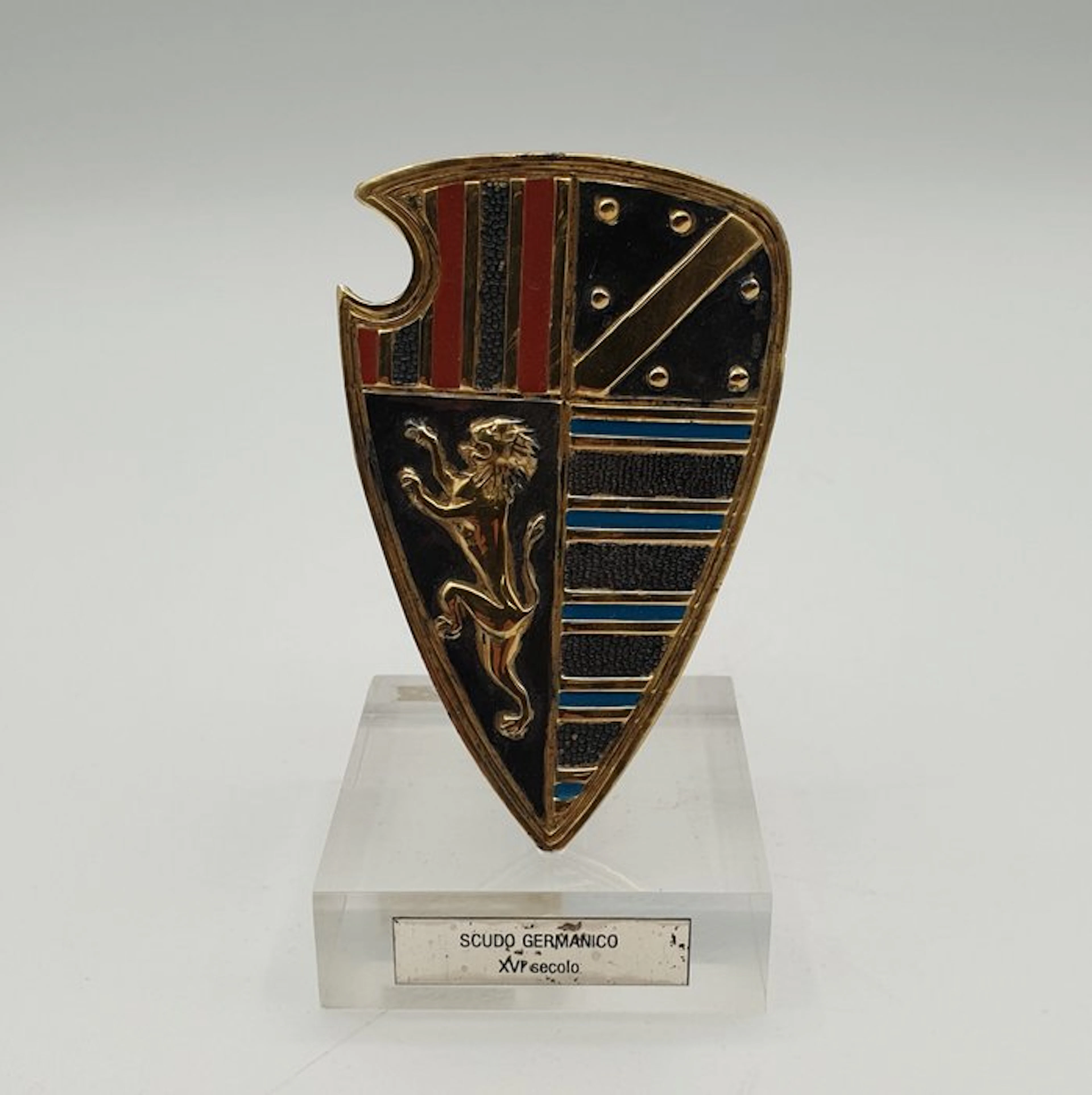 Etruria Firenze - Scudo Germanico in Argento 800 Vermeil...