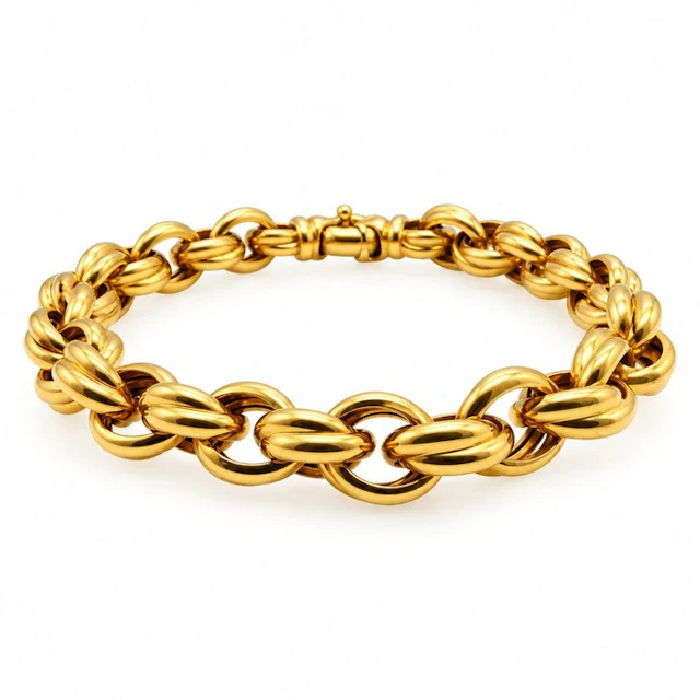 Bracelet - 18 kt. Yellow gold - Double-Link Bracelet