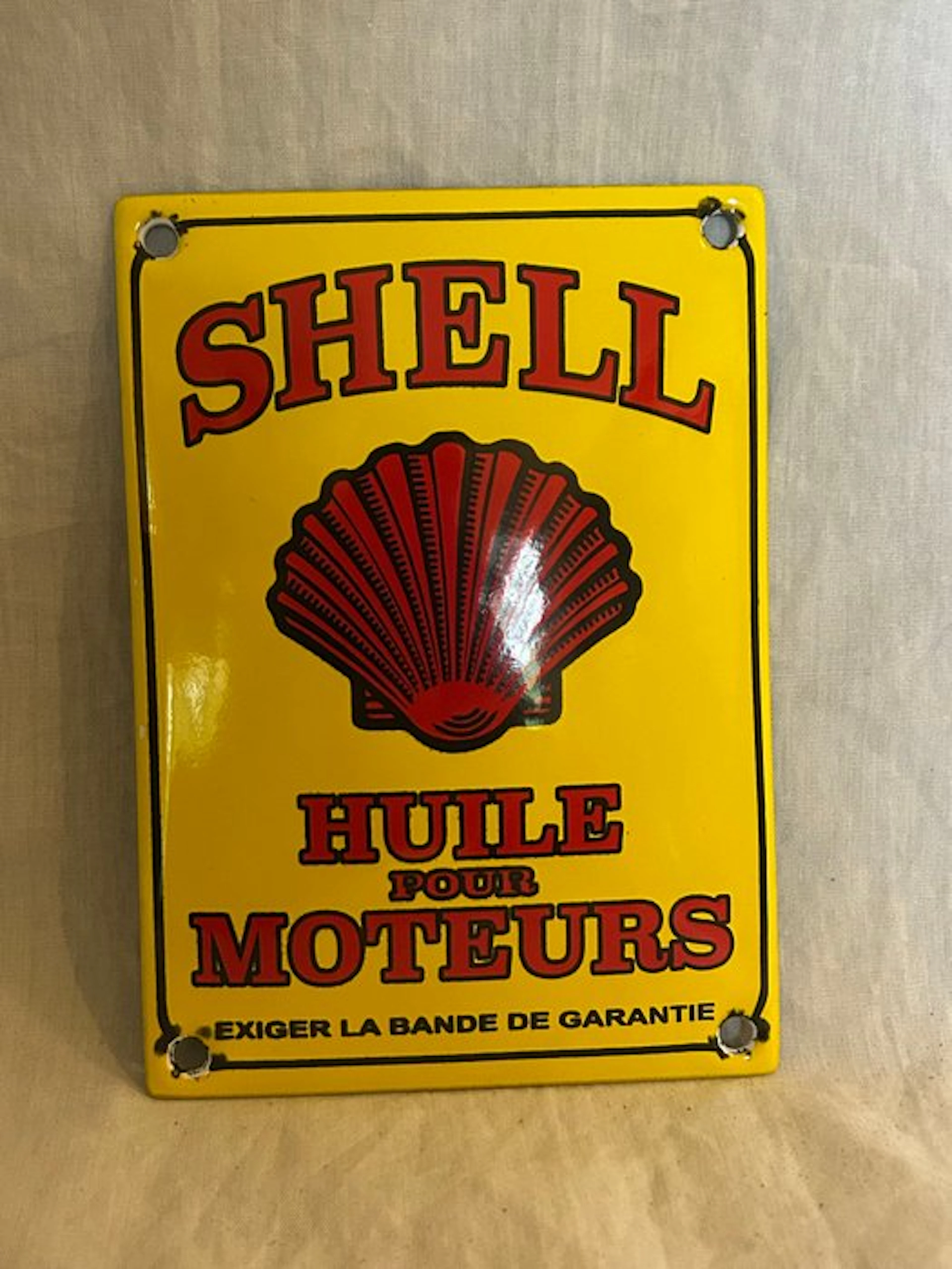 Enamel edge - Shell engine oil - Enamel sign - Enamel