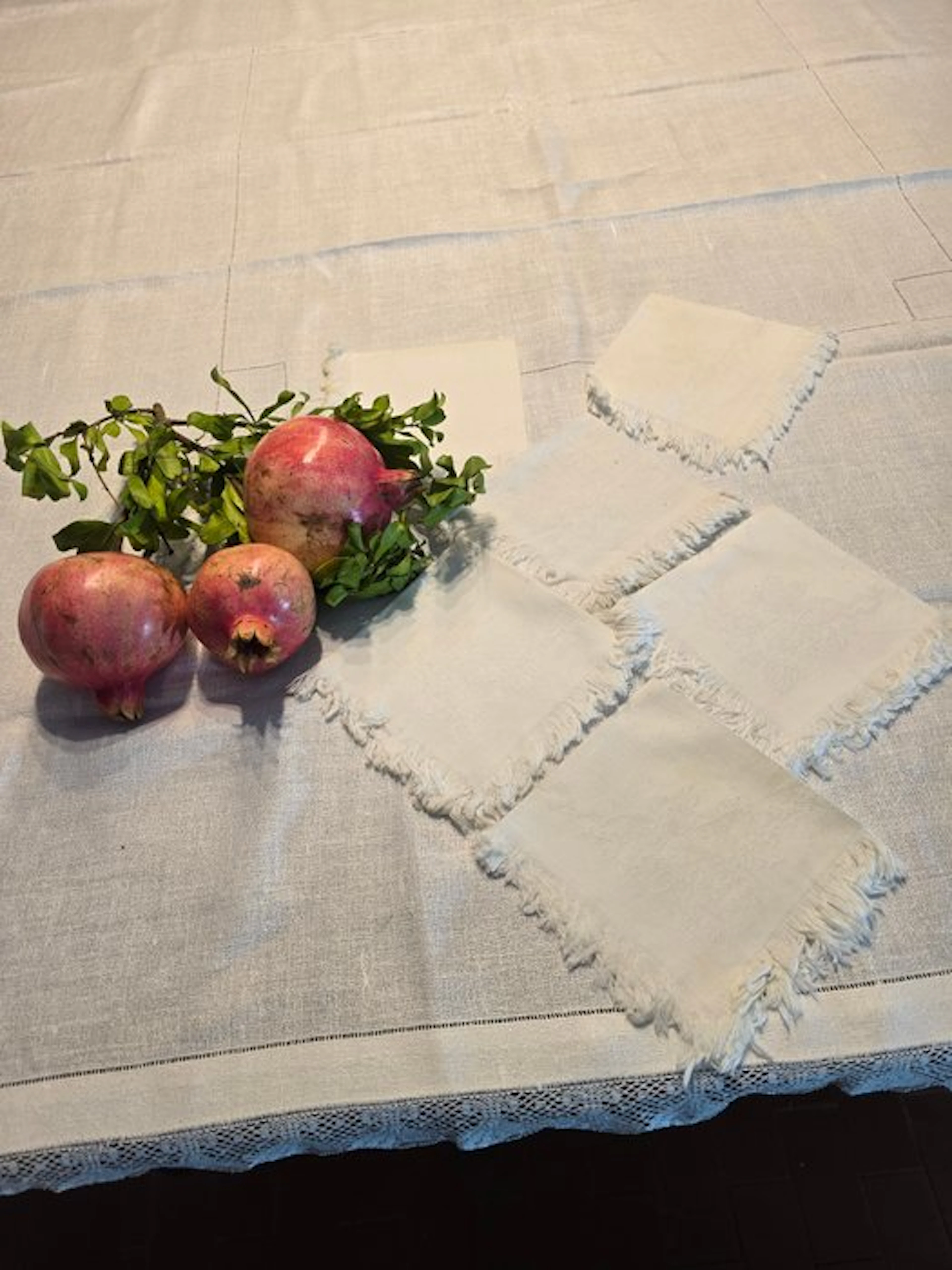 without reservation - Tablecloth (7) - 175 cm - 150 cm - Ancient trousseaus