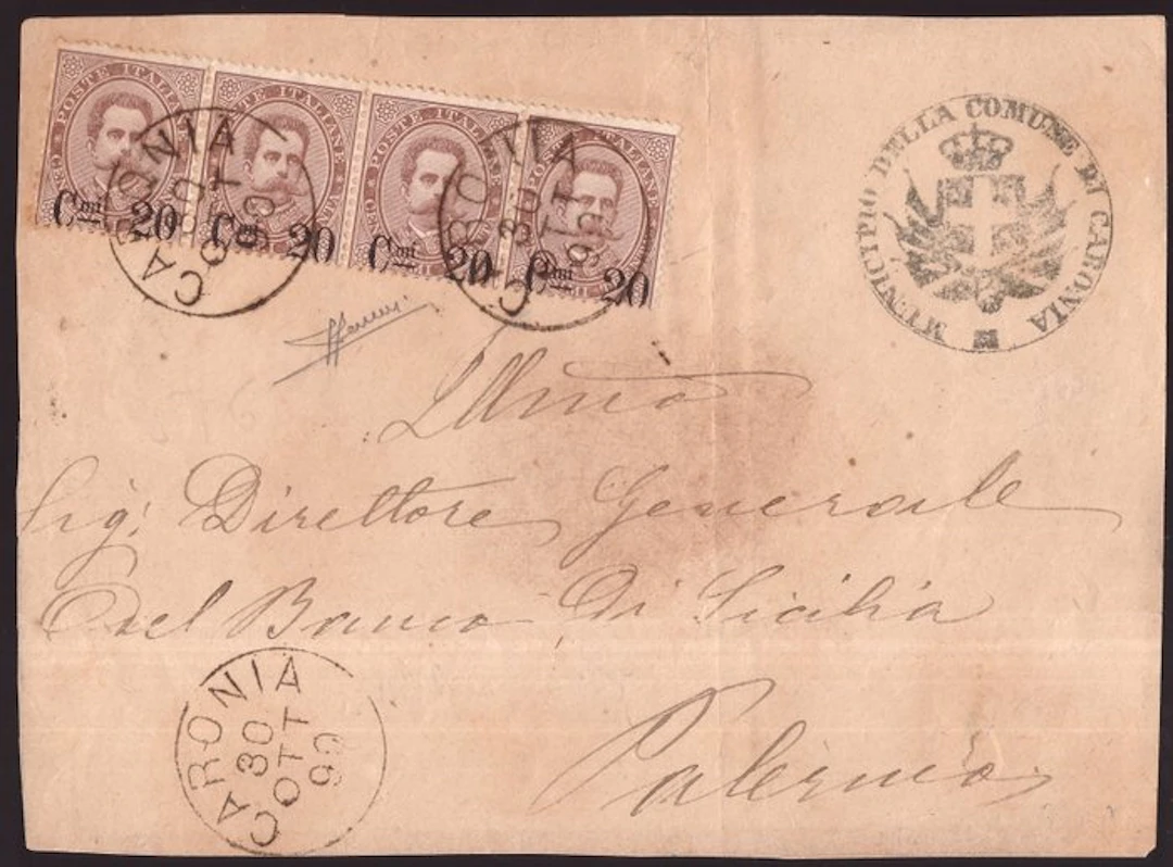 Italy Kingdom 1890 - 20 on 30 centesimi brown