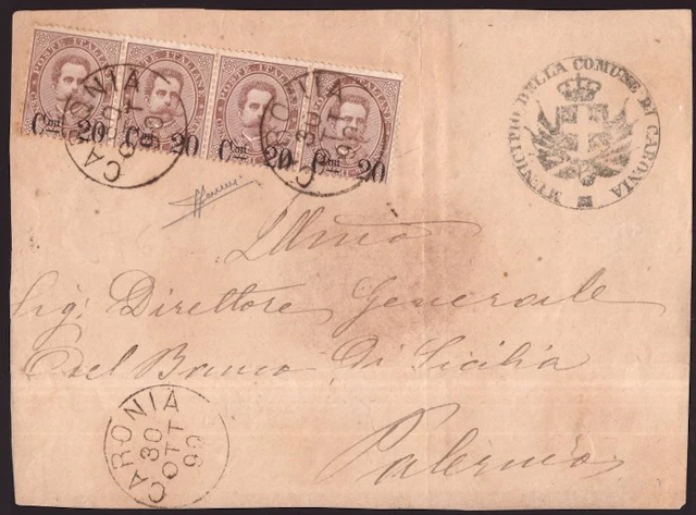 Italy Kingdom 1890 - 20 on 30 centesimi brown