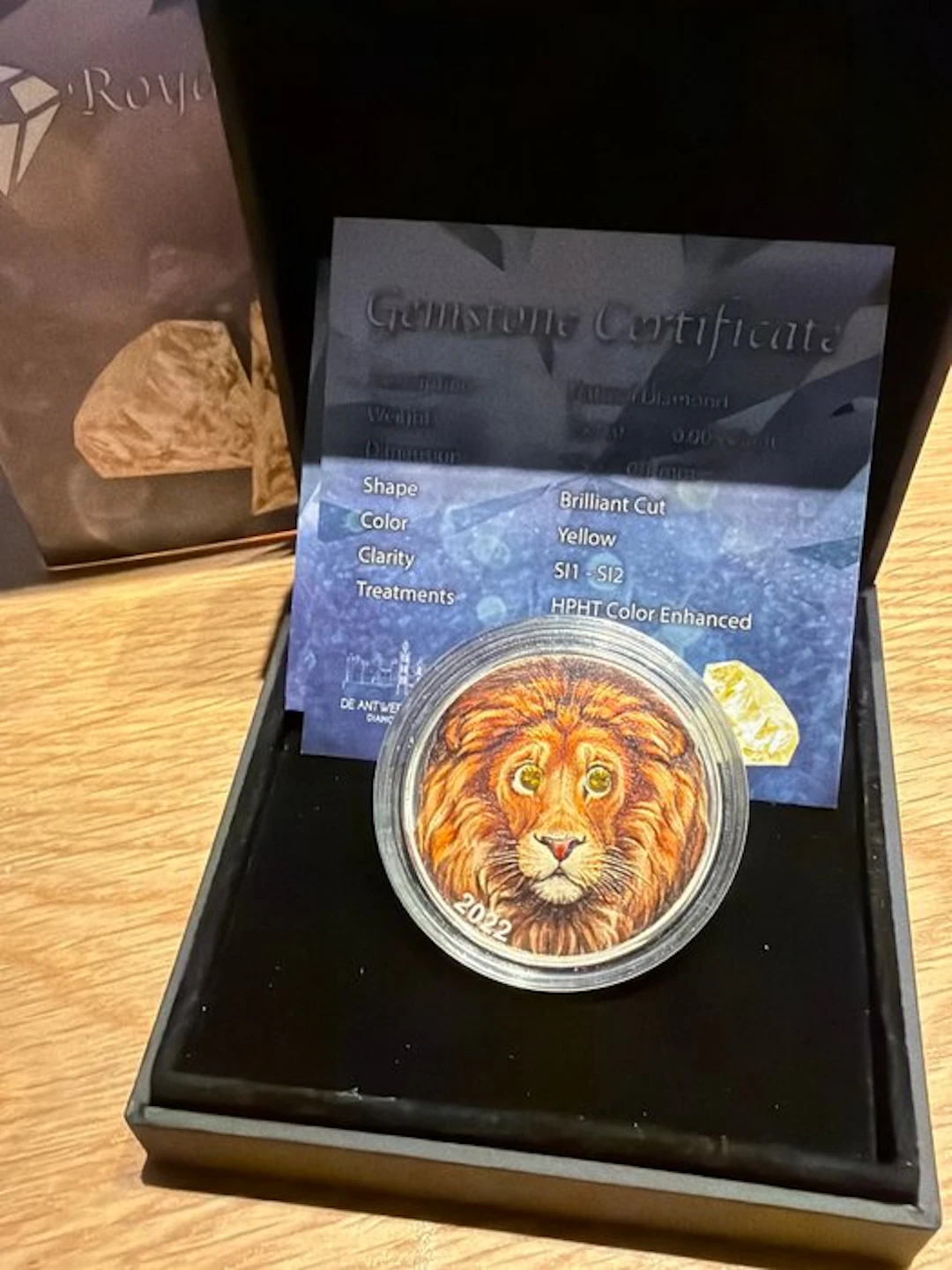 Congo. 10 Francs 2022 Diamond Lion - 1 Oz mit CoA und BOX