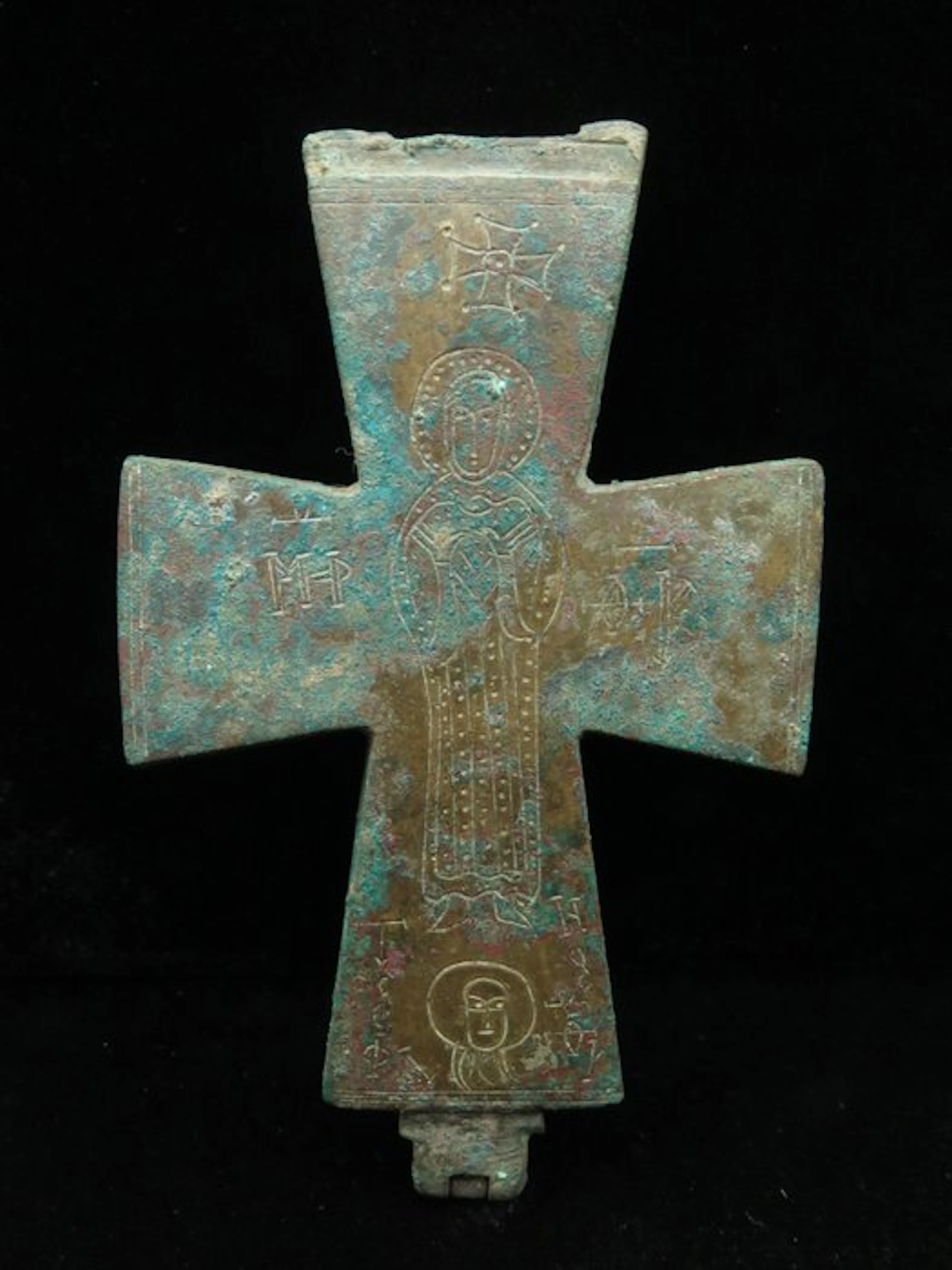 Byzantine Bronze Cross Enkolpion - 12.5 cm