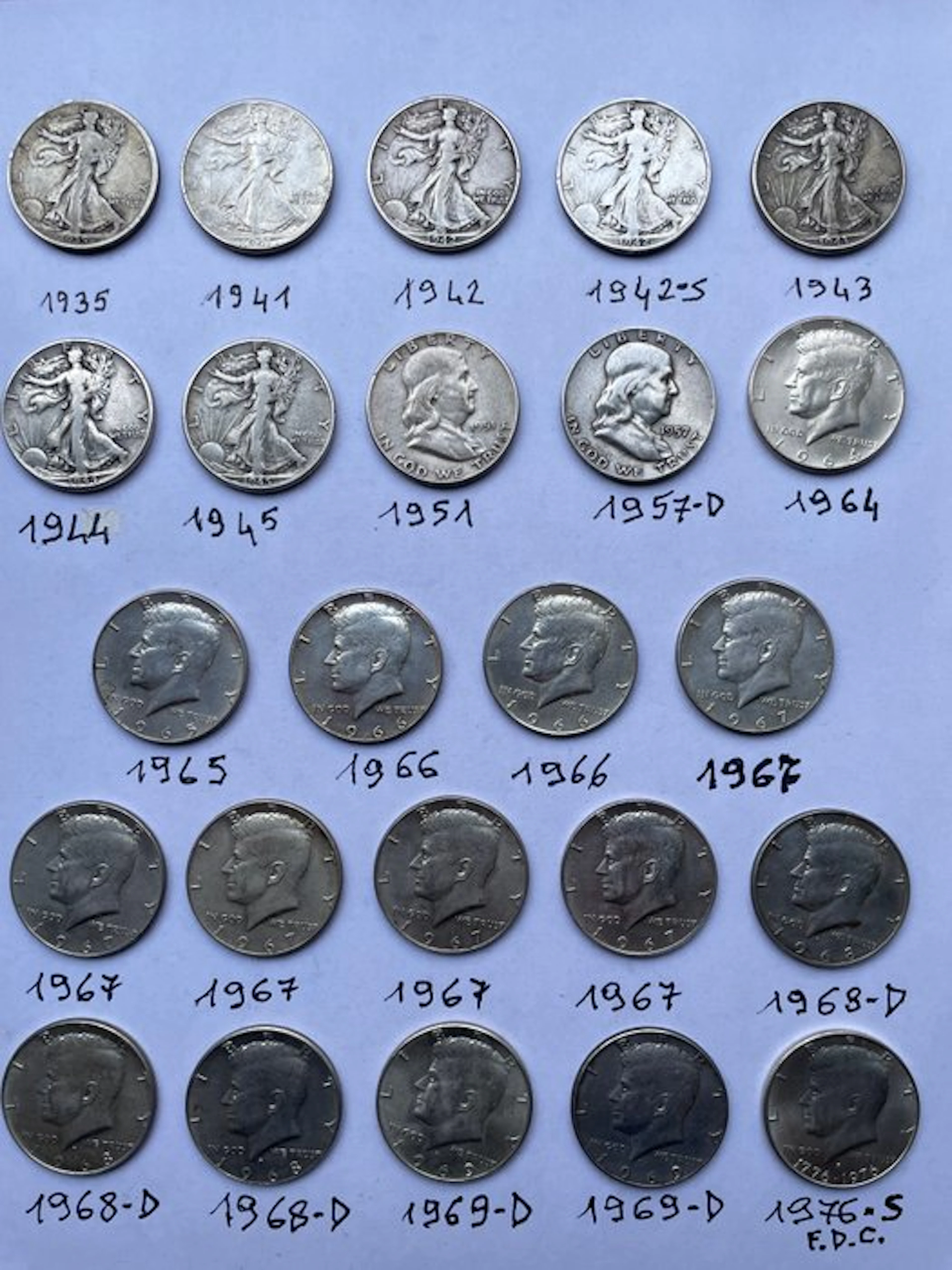 United States. Half Dollar 1935/1976 (24 monete in argento)