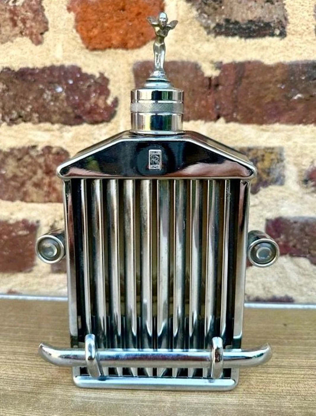 Musical whiskey decanter, chromed metal, 1960s - Rolls-Royce
