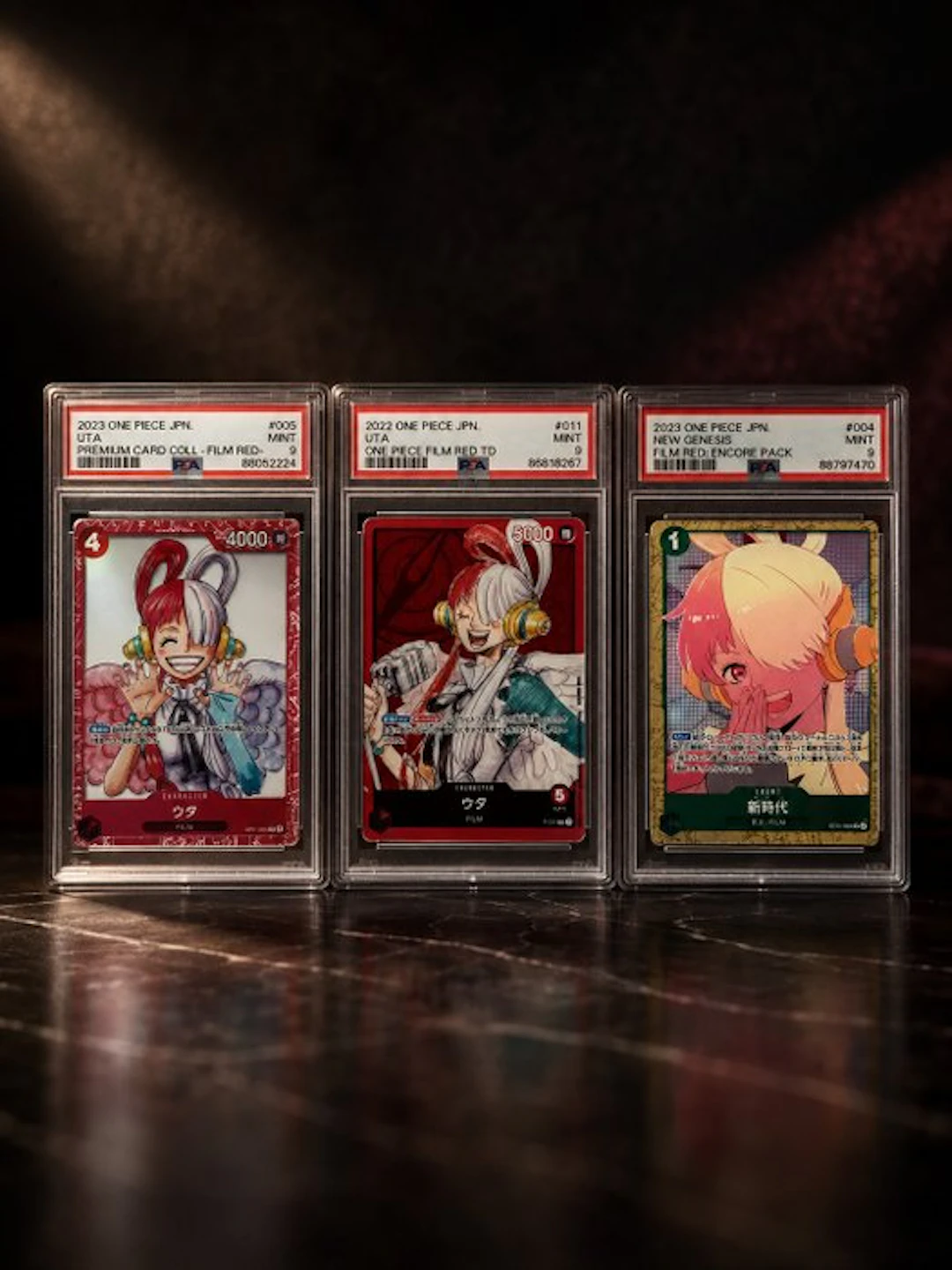 Bandai - 4 Graded card - One Piece - Uta Red Film Promo card - PSA 9