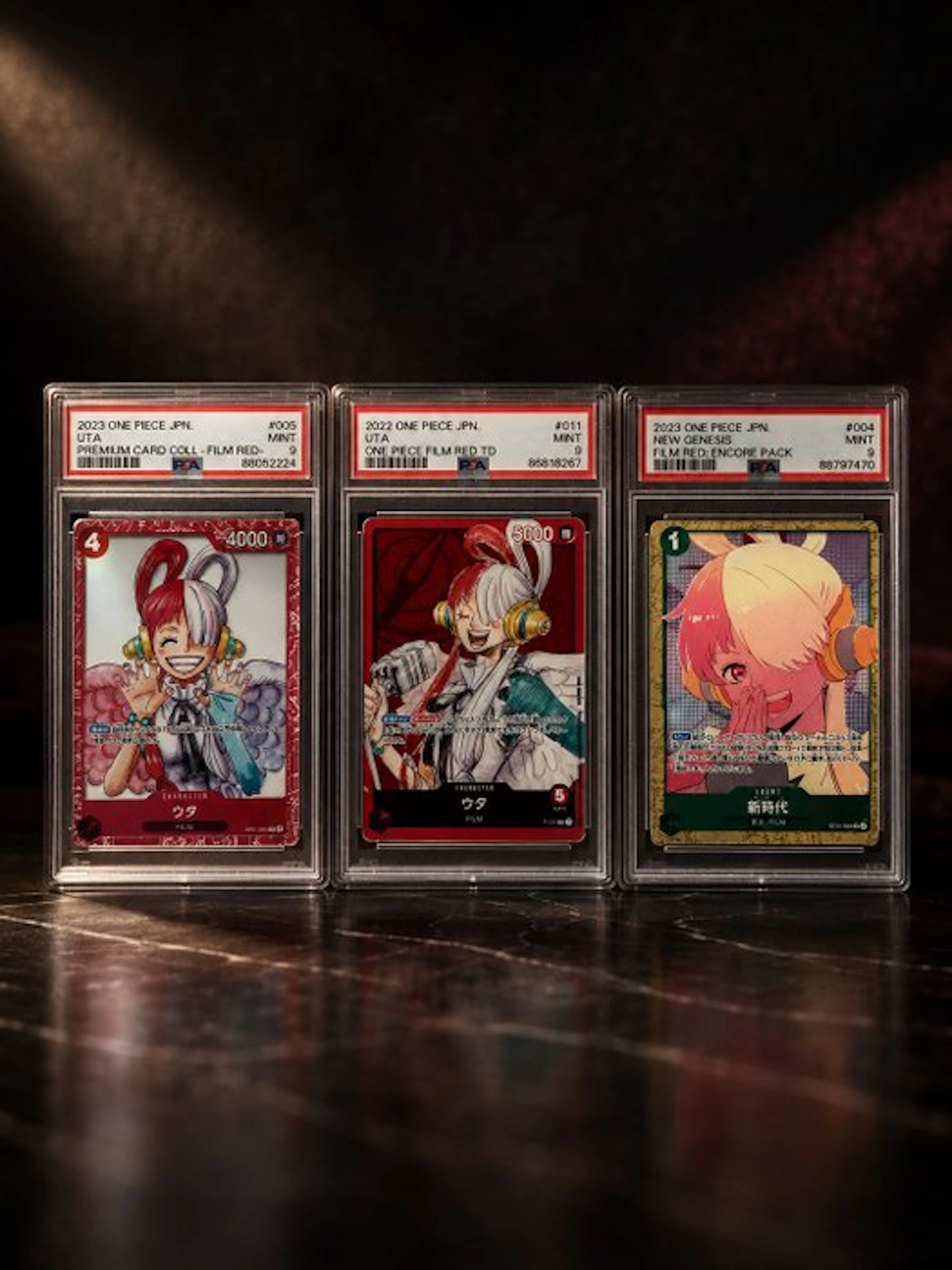 Bandai - 4 Graded card - One Piece - Uta Red Film Promo card - PSA 9