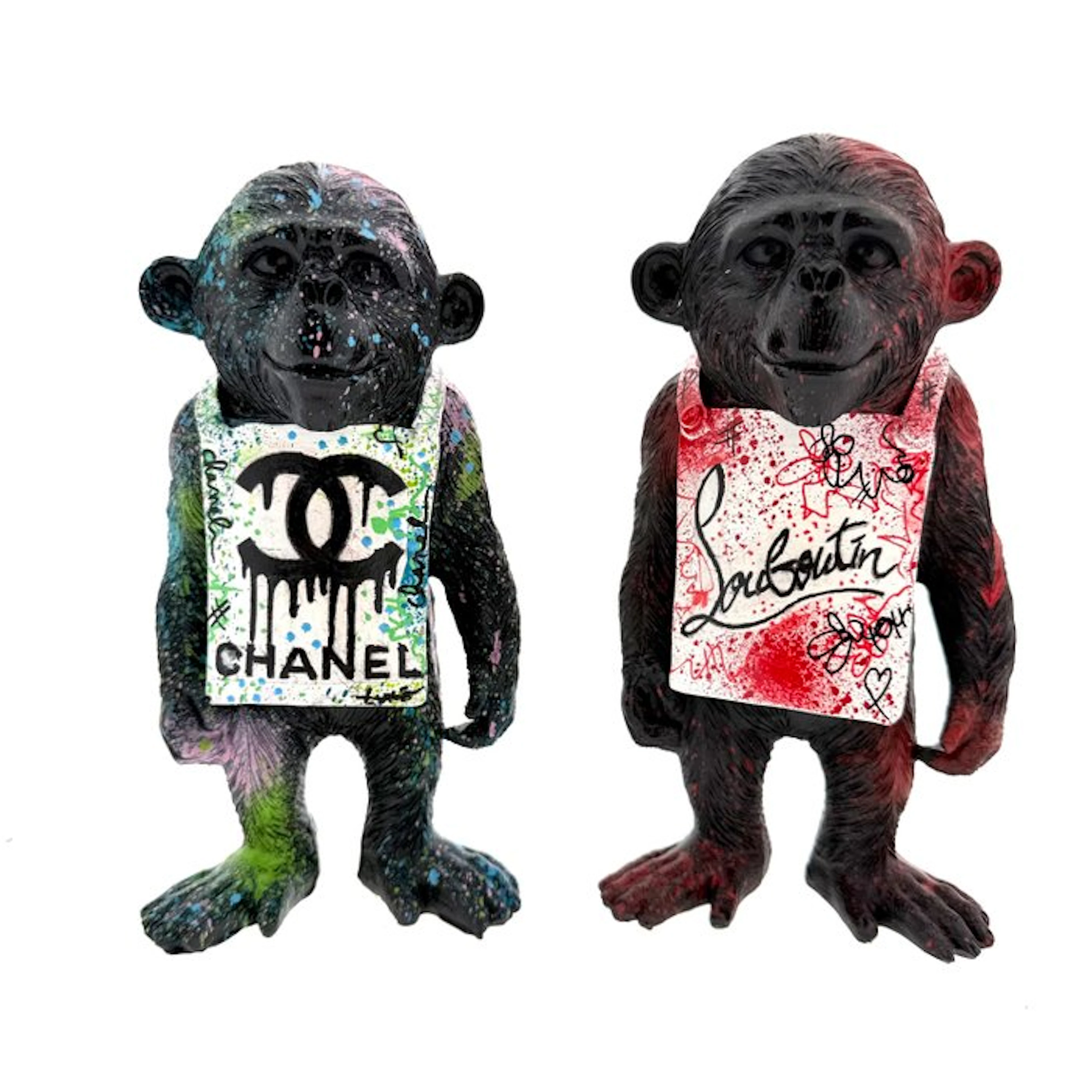 Priscilla Vettese (1985) - Banksy Monkey Sign: Chanel and Louboutin (2 pieces)