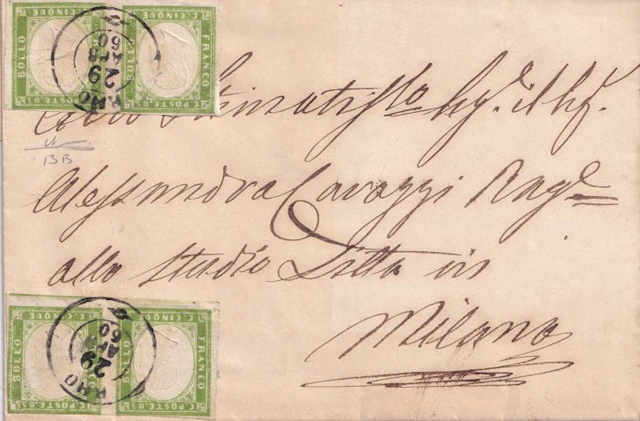 Italian Ancient States - Sardinia - 1860 Letter from Rho...