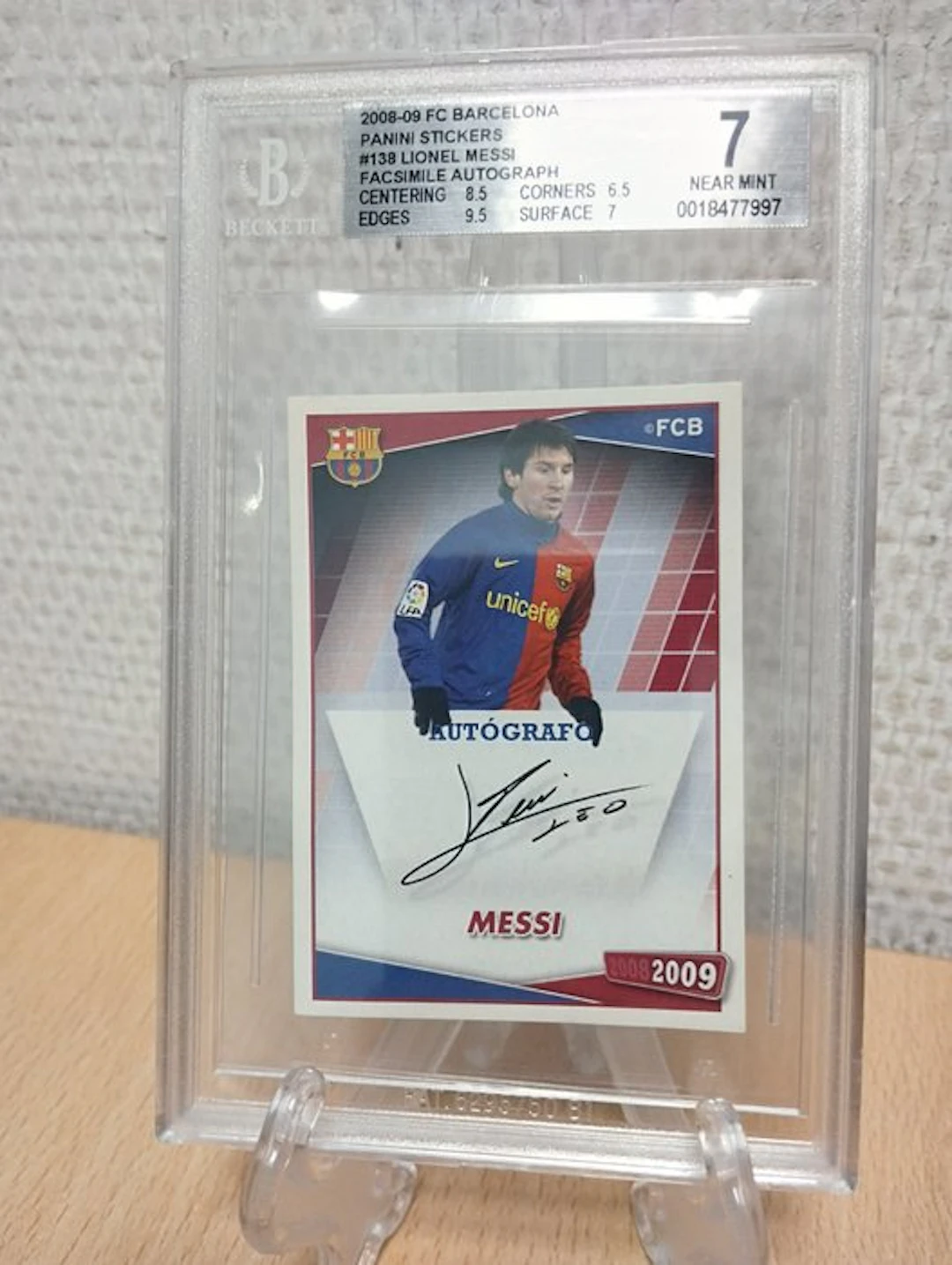 Panini Messi Autografo 2008 Beckett 7 Graded card - Beckett 7