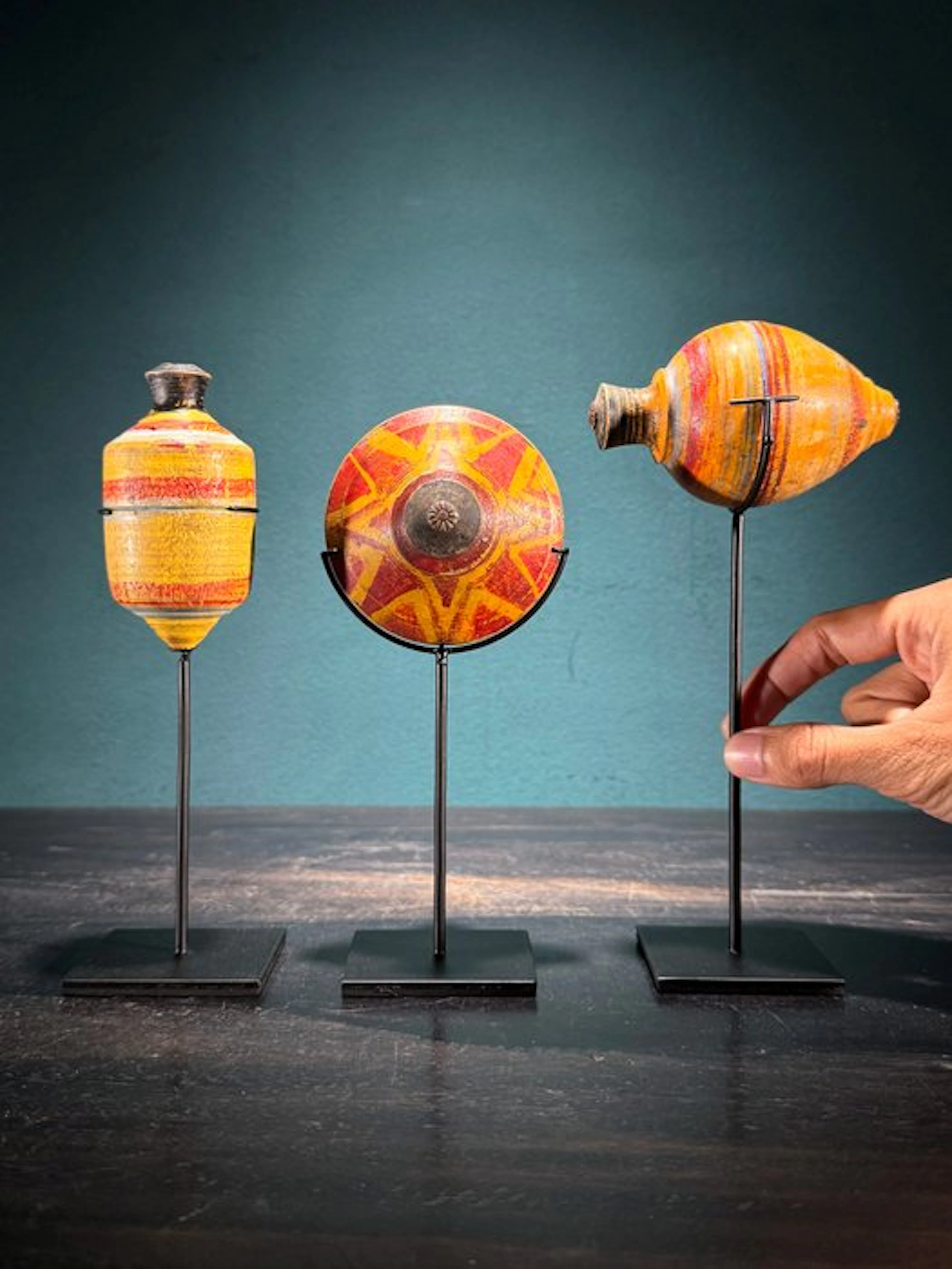 NO RESERVE PRICE - Spinning tops (3) - Gasing - Spinning top - 2020+