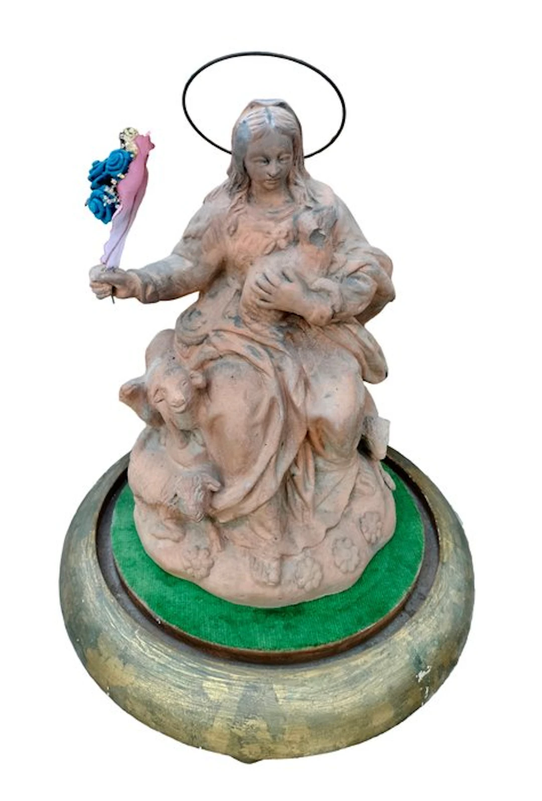 Sculpture, Virgen - Divina Pastora - 36 cm - Terracotta, Wood
