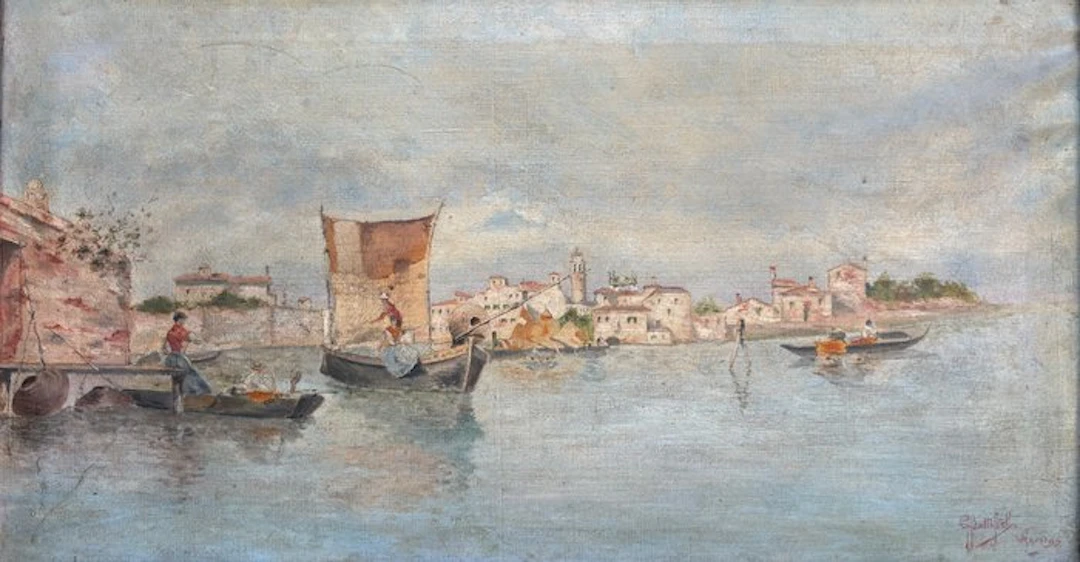 Giovanni Battistel (XIX) - Veduta della laguna di Venezia