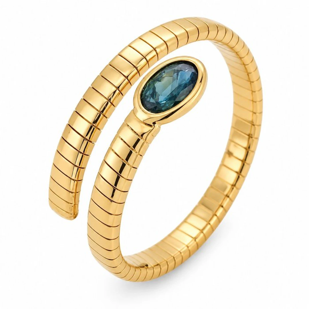 Ring - 18 kt. Yellow gold - 0.35ct. tw. Sapphire - Made in Italy - Handmade