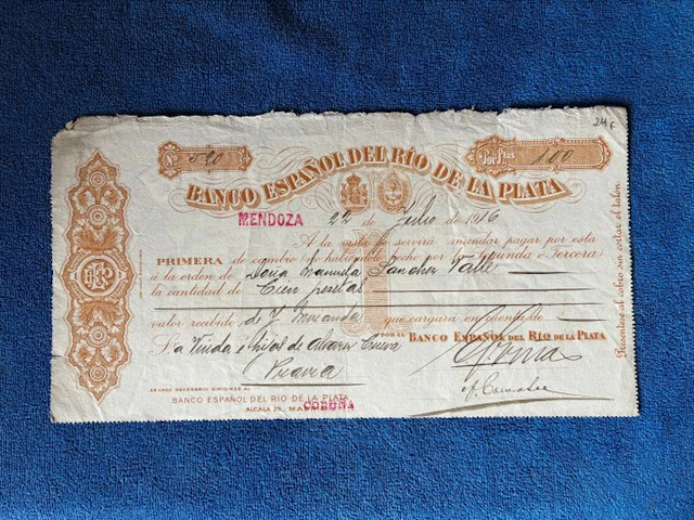 Argentina. 100 pesetas 1916