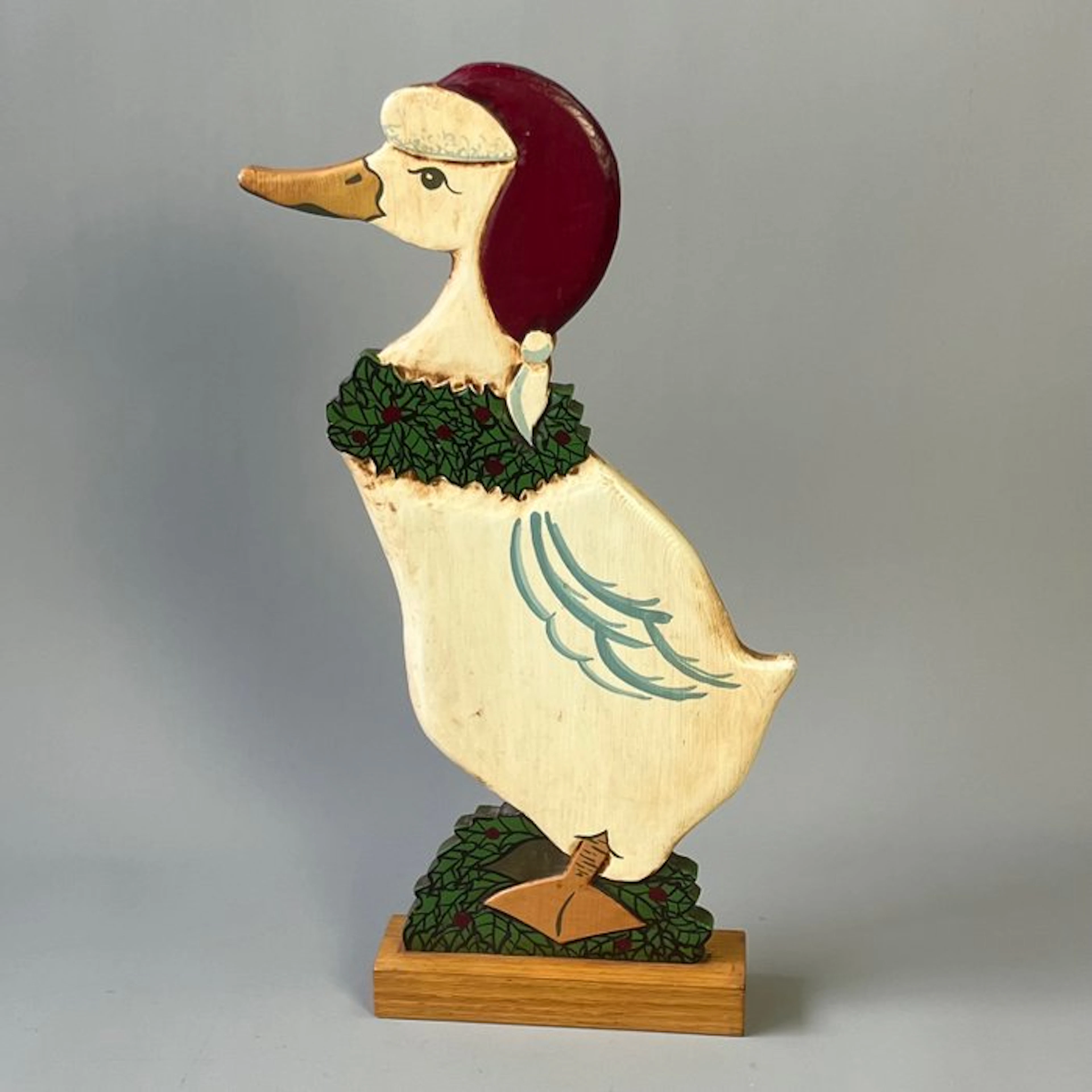 Decorative ornament - Vintage tall Christmas Goose stand...
