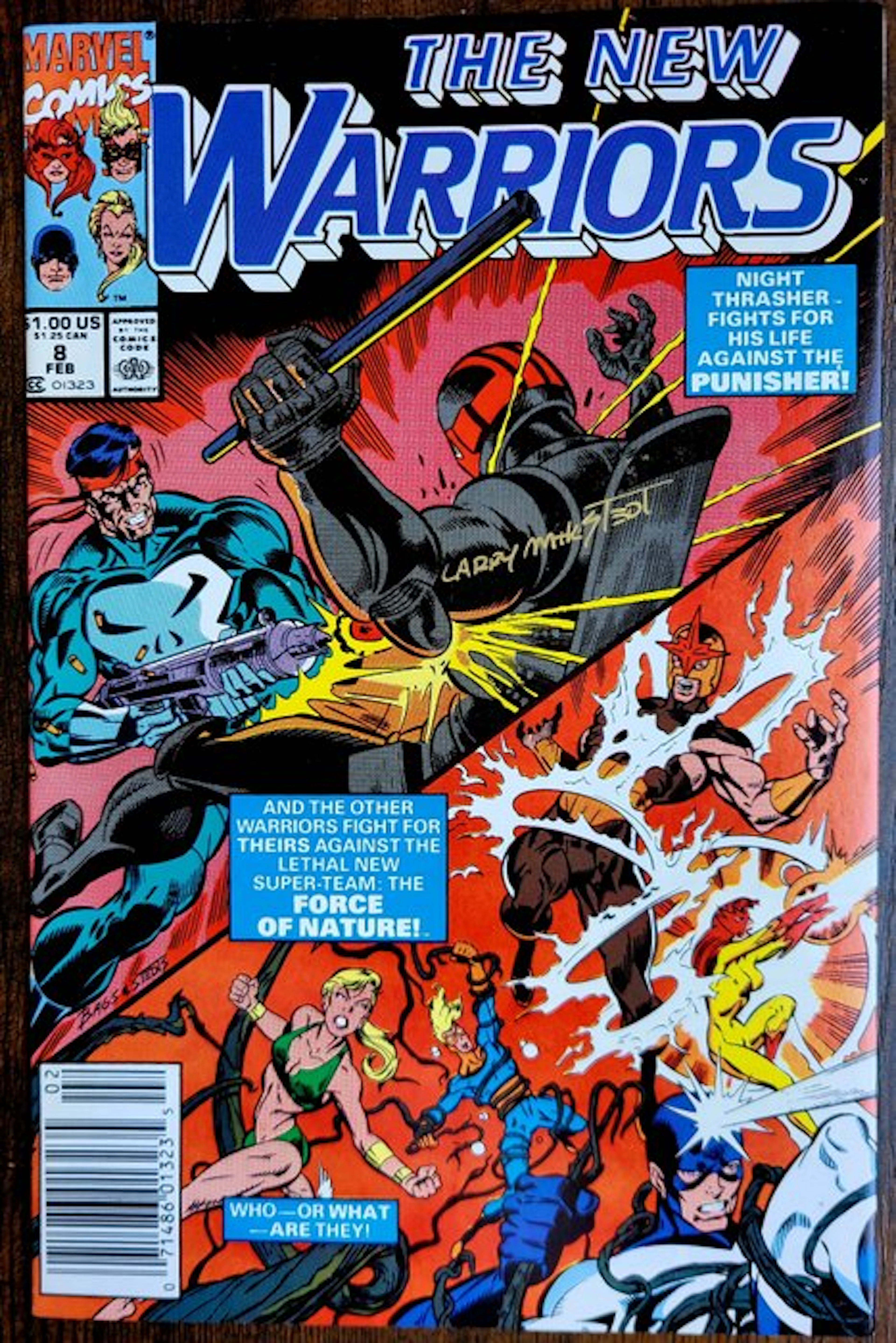New Warriors #8 - Signed by Larry Mahlstedt + COA - 1...