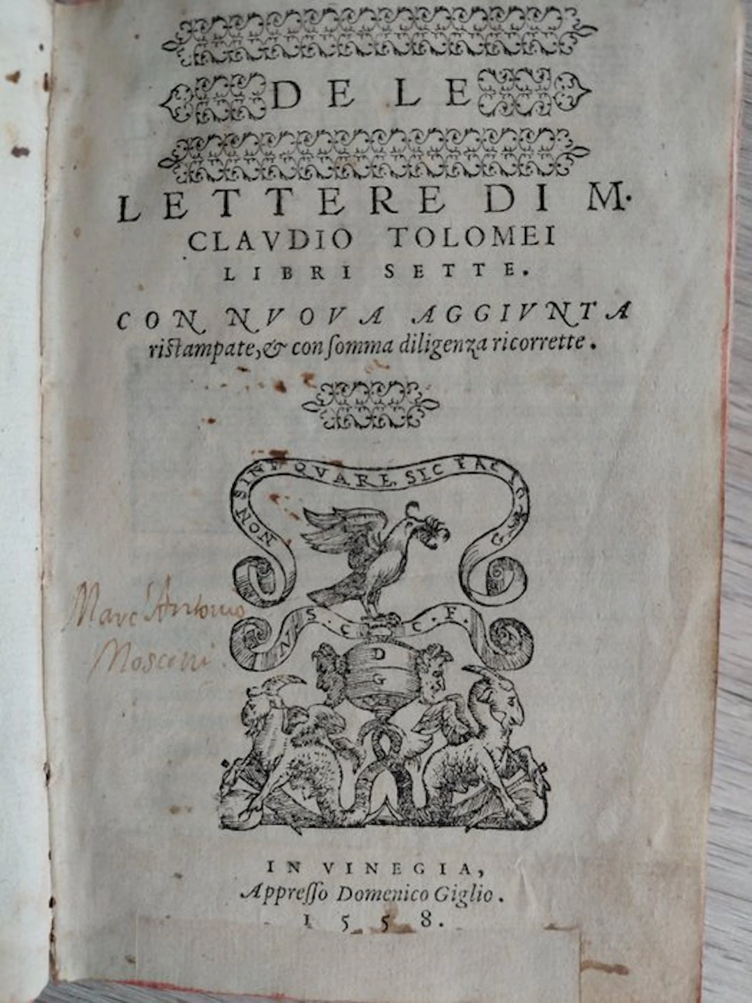 Claudio Tolomei - De Le Lettere di M. Claudio Tlomei - 1558