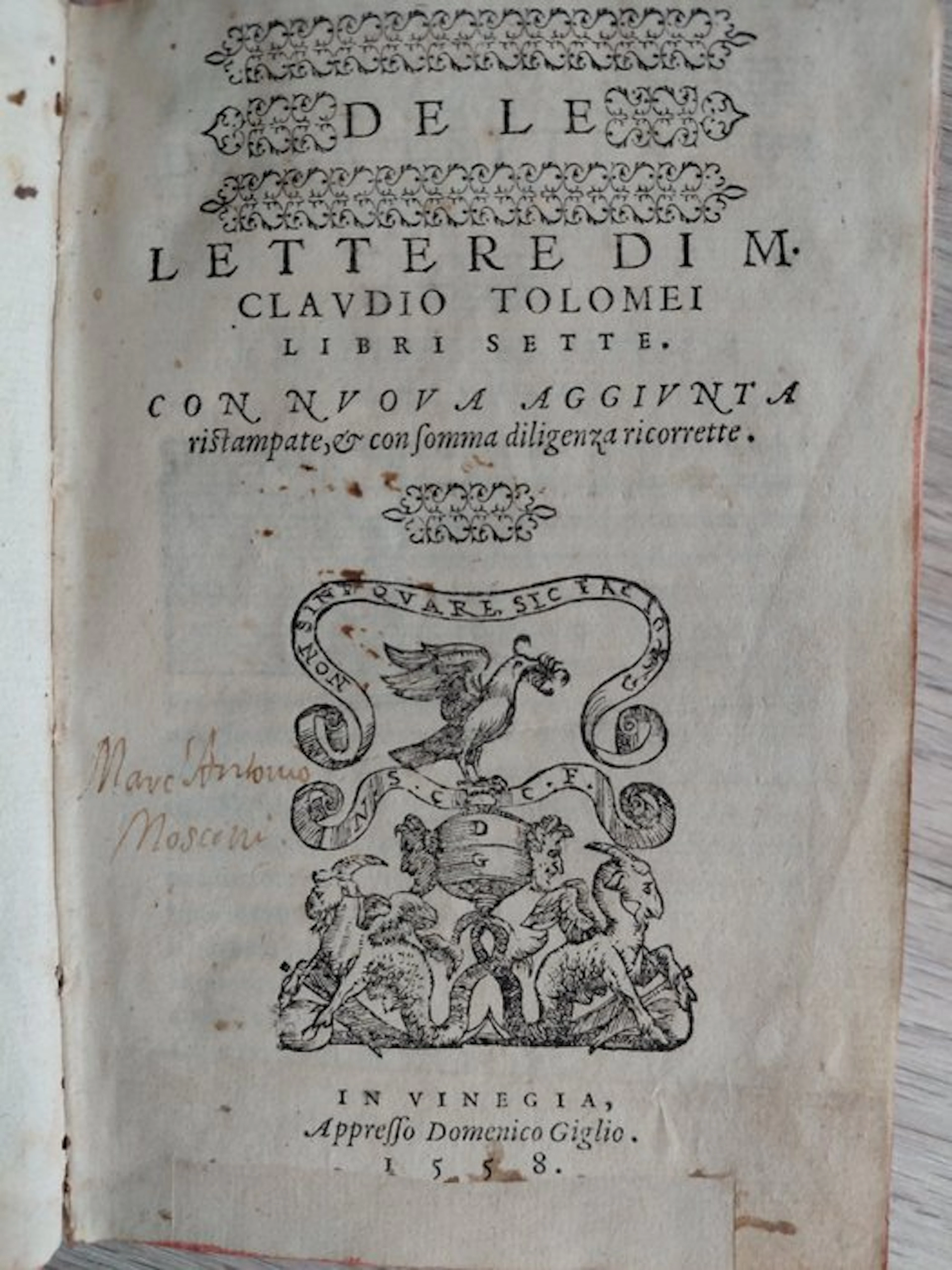 Claudio Tolomei - De Le Lettere di M. Claudio Tlomei - 1558