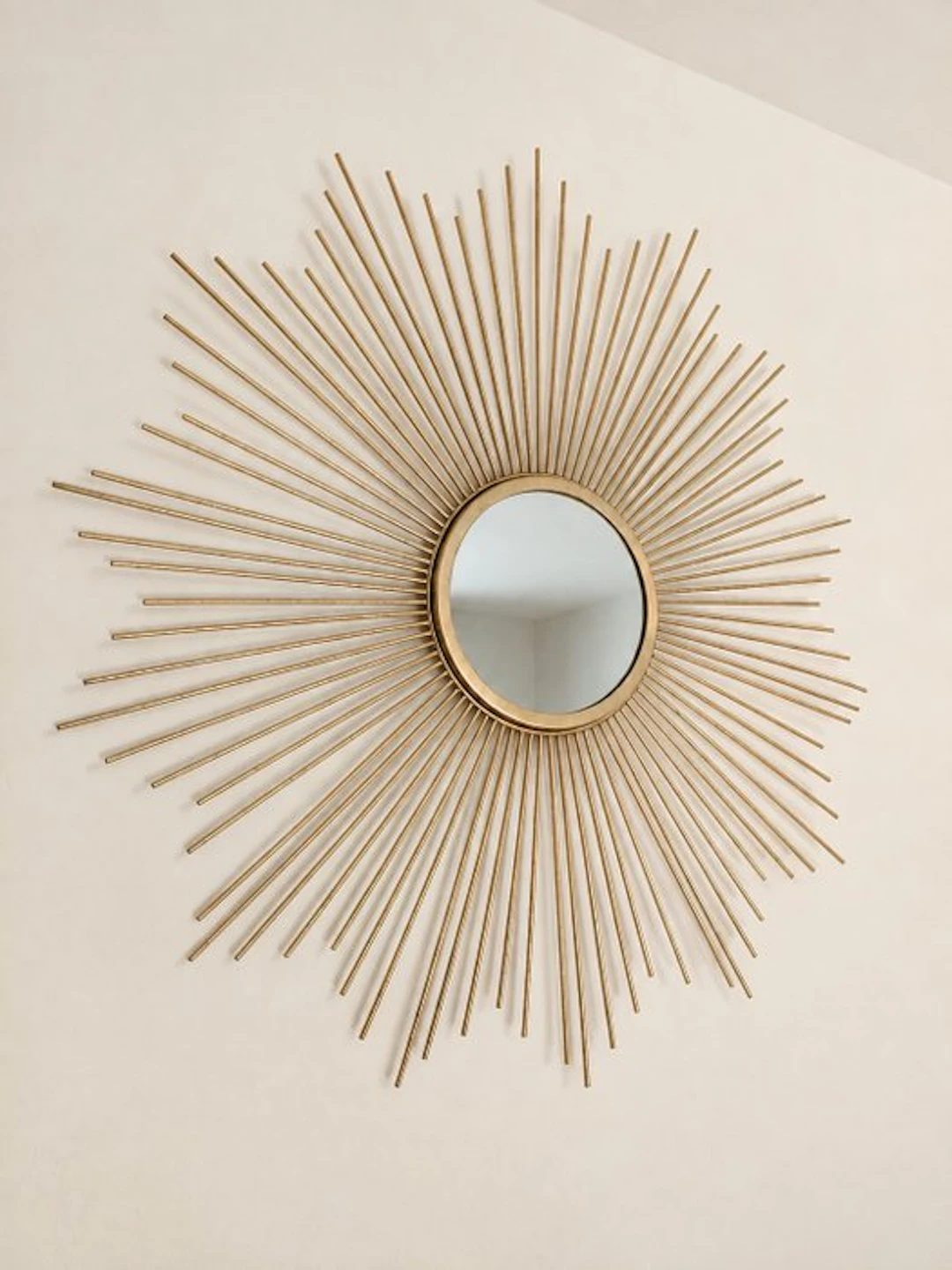 Wall mirror- Sunburst mirror in the Chaty Vallauris style, 70 cm - Doré - solar