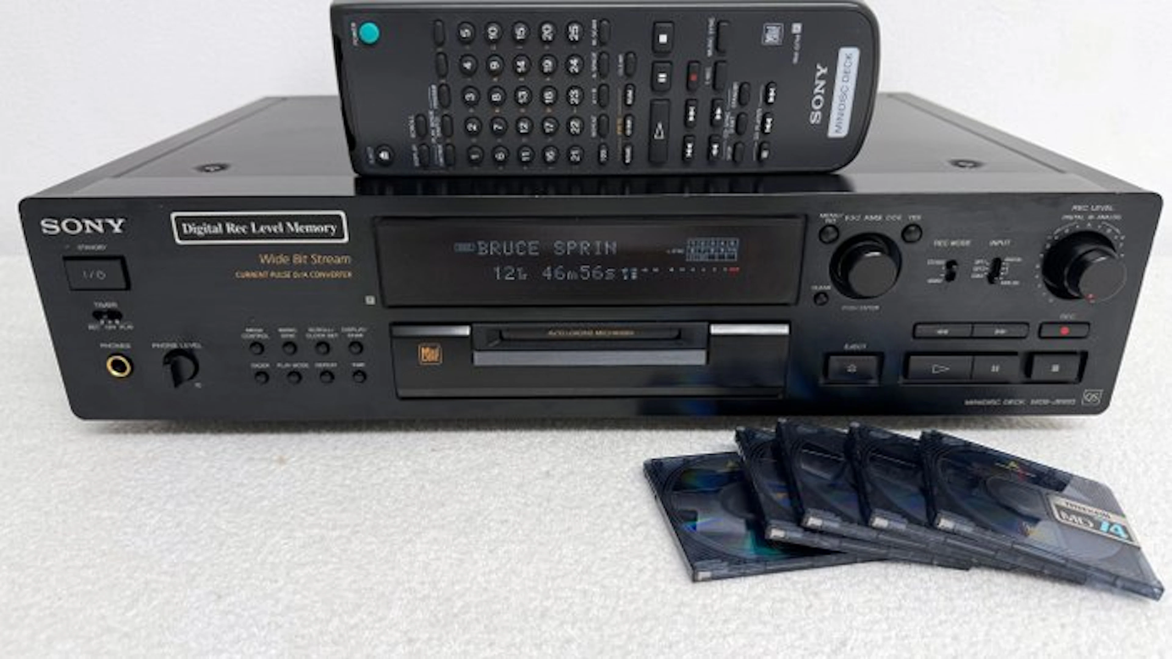 Sony - MDS-JB920 - QS Series - met 5 Maxell minidiscs - Minidisc deck