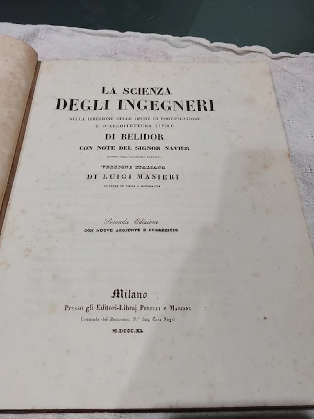 Luigi Masieri - La scienza degli ingegneri - 1834