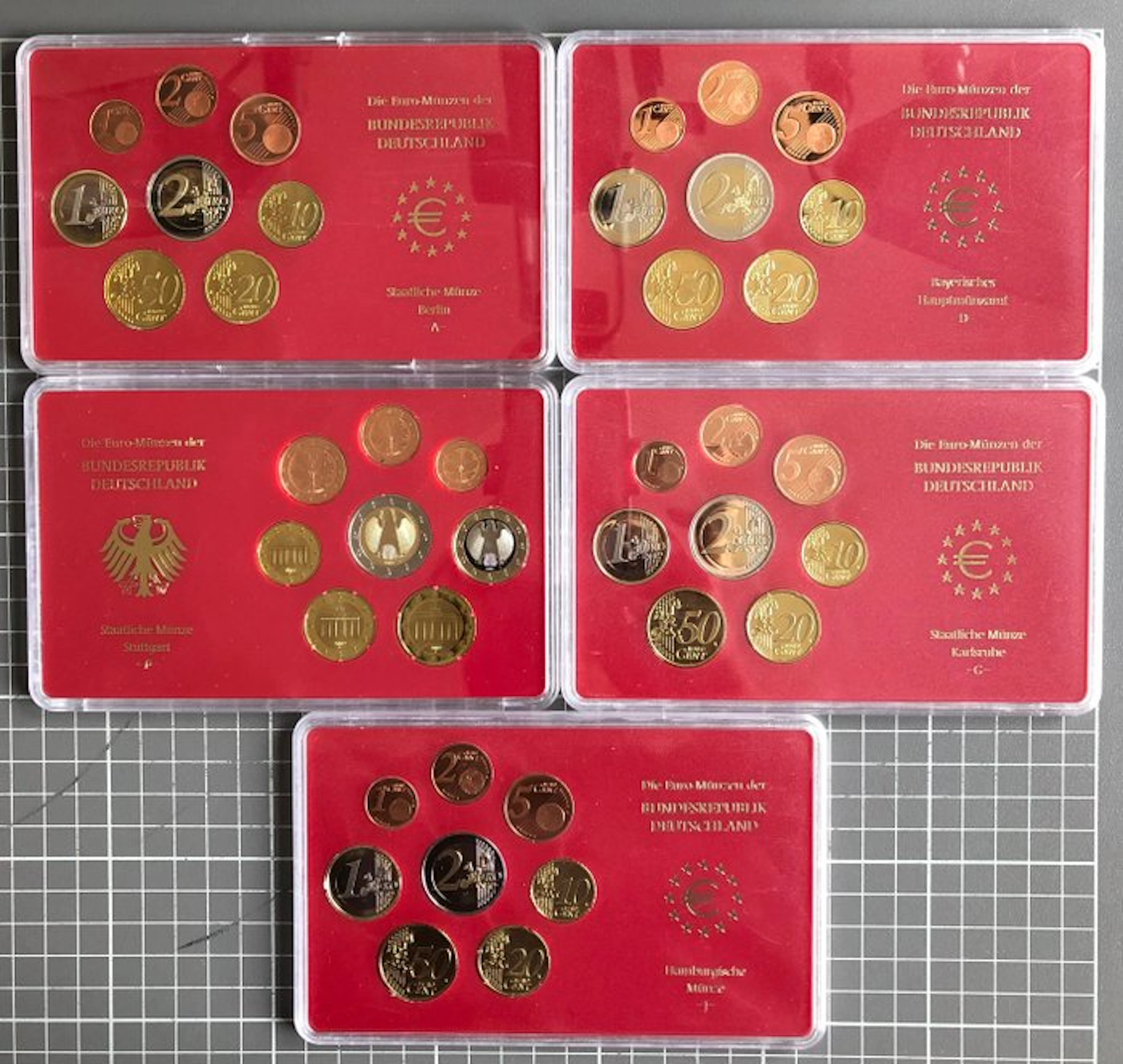 Germany. Proof Set 2003 "A, D, F, G, J" (5 sets) (No reserve price)
