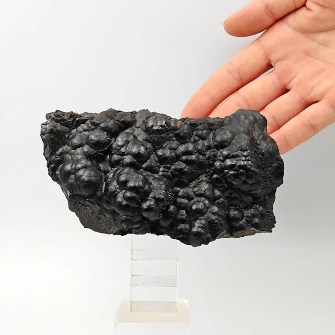 Shiny black goethite