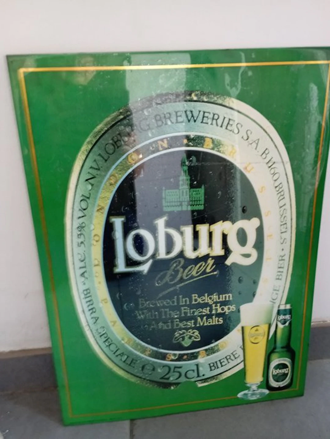Glacoid advertising plaque for Loburg beer - Bière loburg...