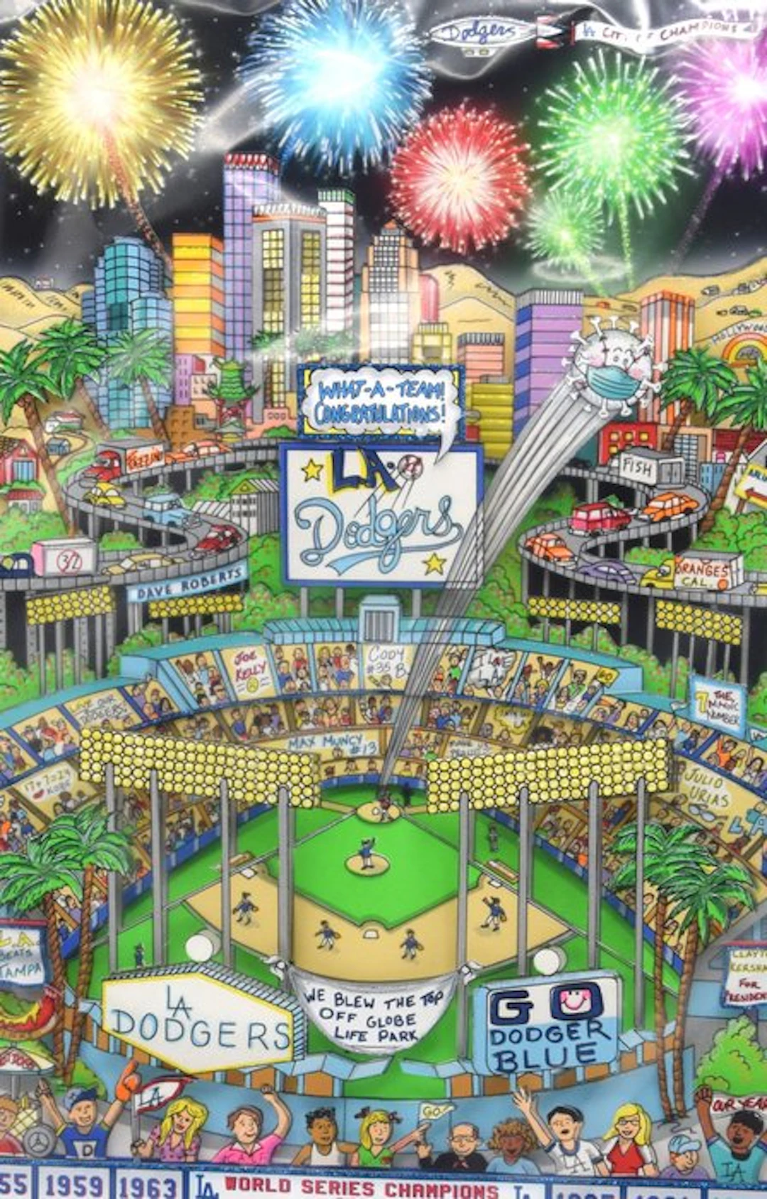 Charles Fazzino (1955) - Go Dodger Blue
