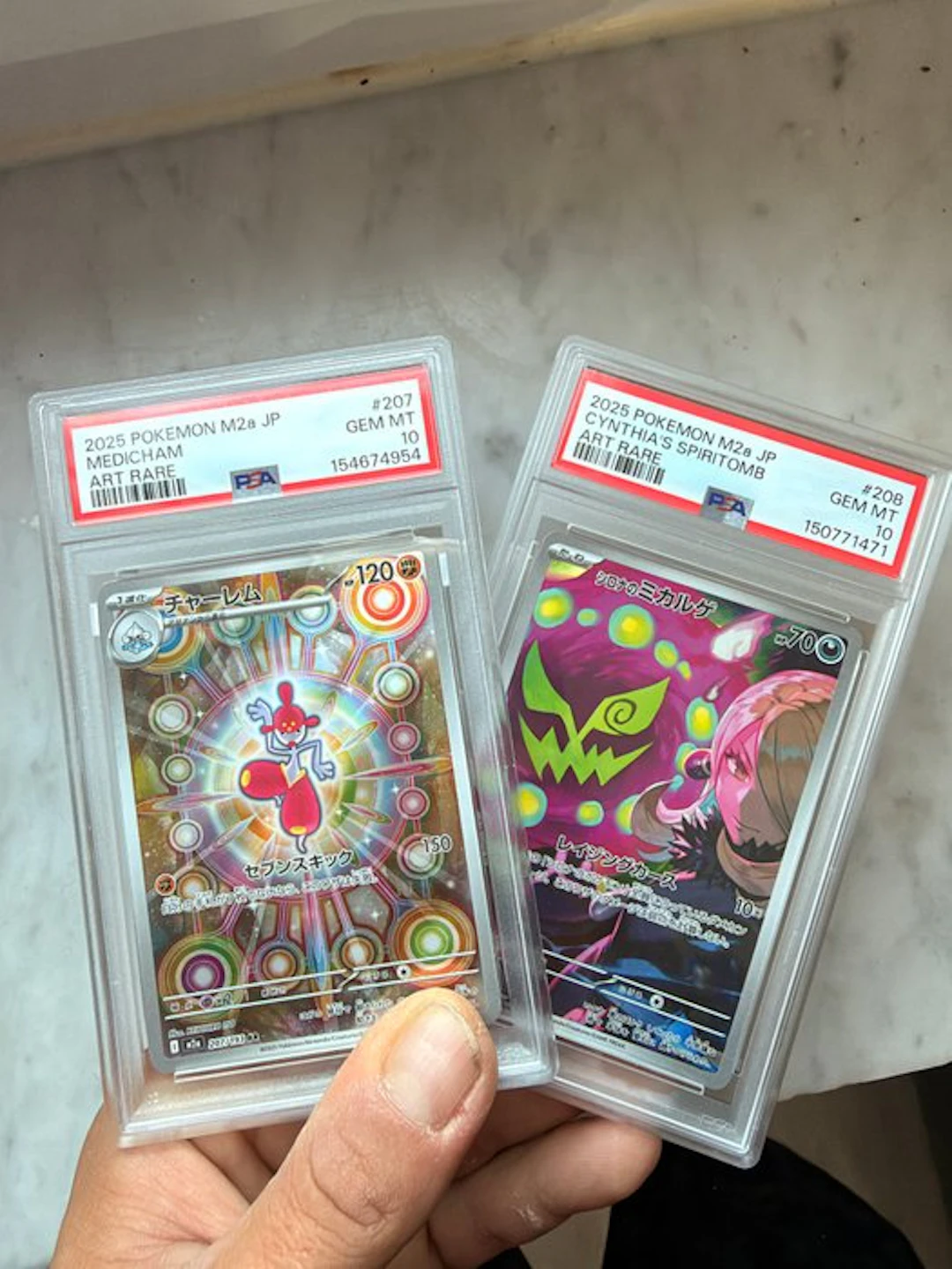 Pokémon - 2 Graded card - medicham & spiritomb di cynthia...