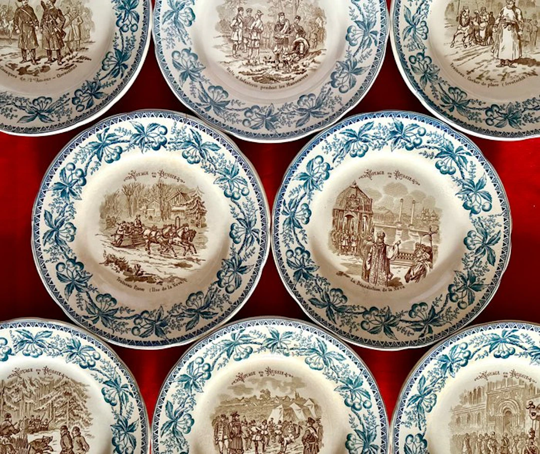 France-Russia - 8 Plates of the Franco-Russian Alliance...